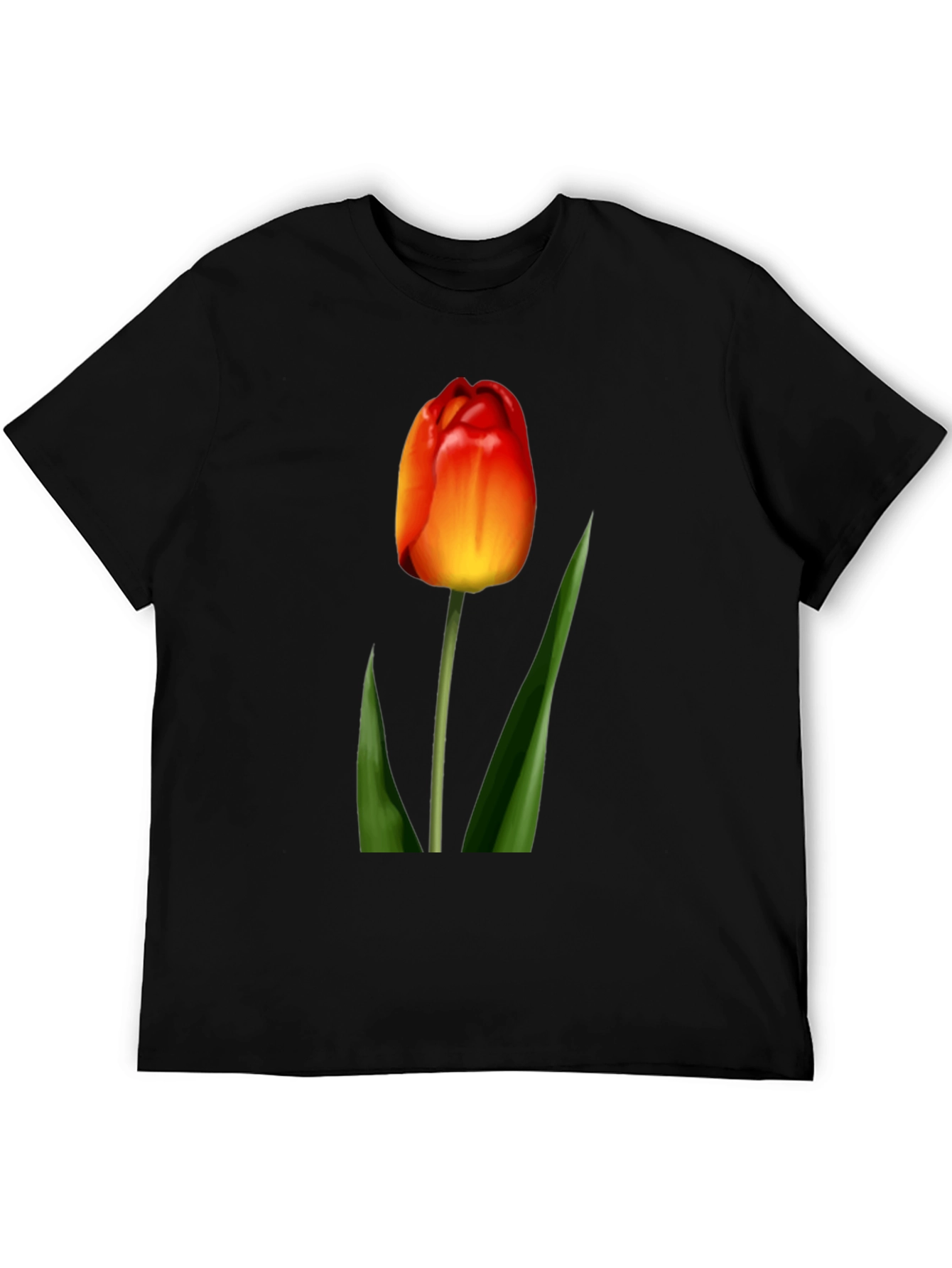 Tulip Graphic Tee - Stylish Black T-Shirt