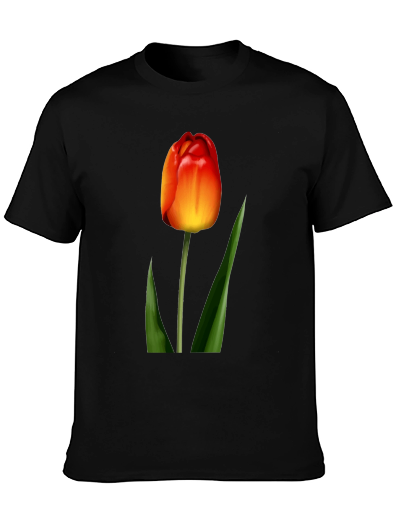 Tulip Graphic Tee - Stylish Black T-Shirt