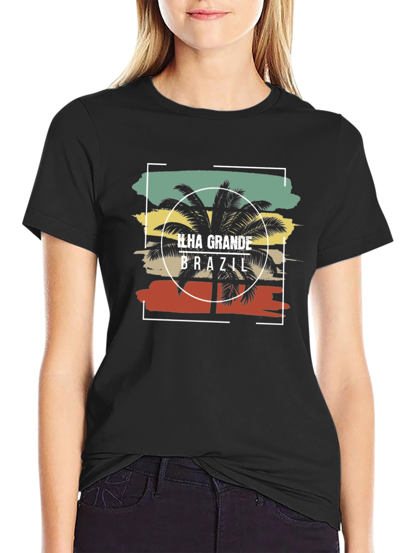 Ilha Grande Brazil Graphic Tee - Black Cotton T-Shirt