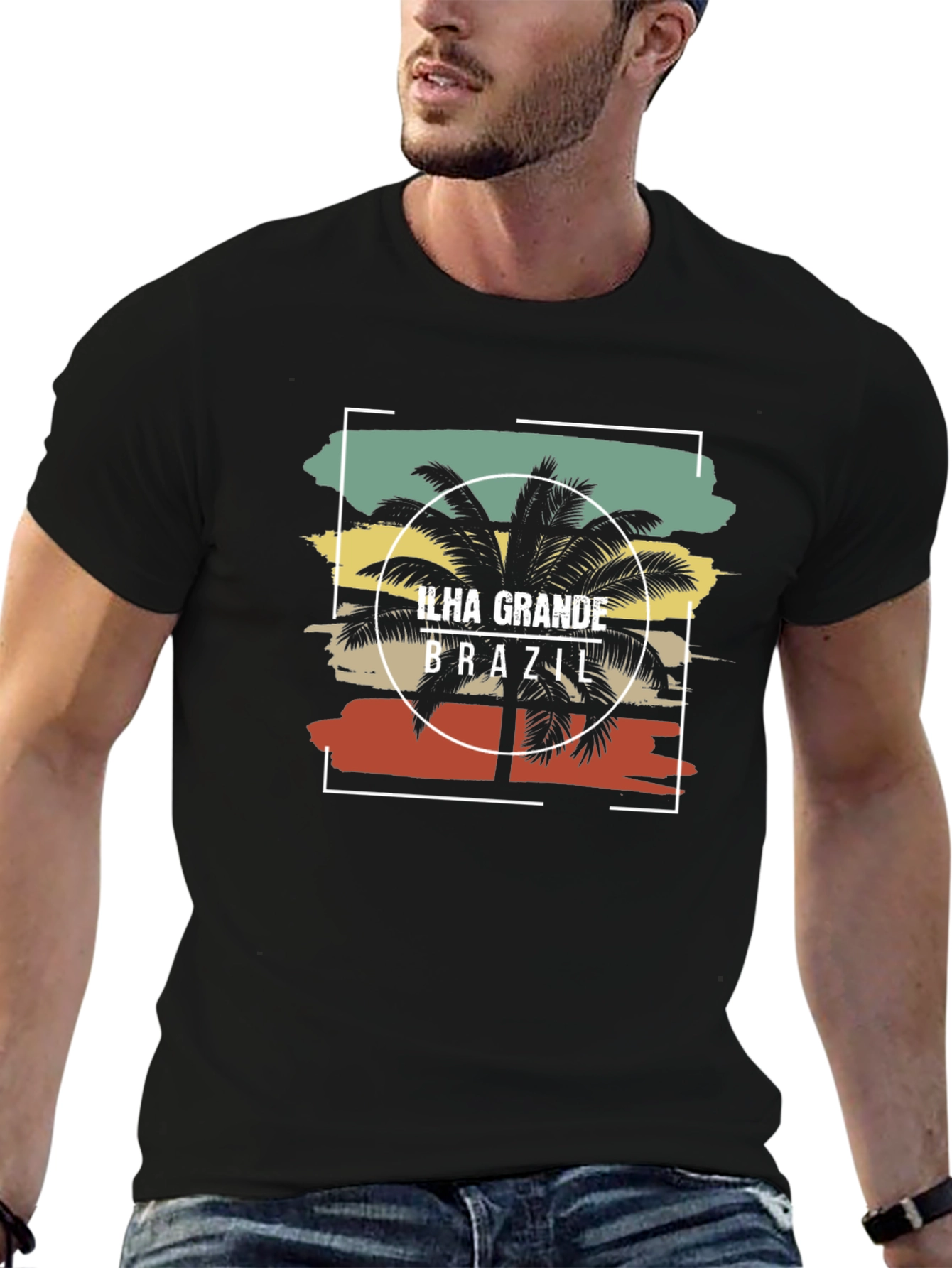 Ilha Grande Brazil Graphic Tee - Black Cotton T-Shirt