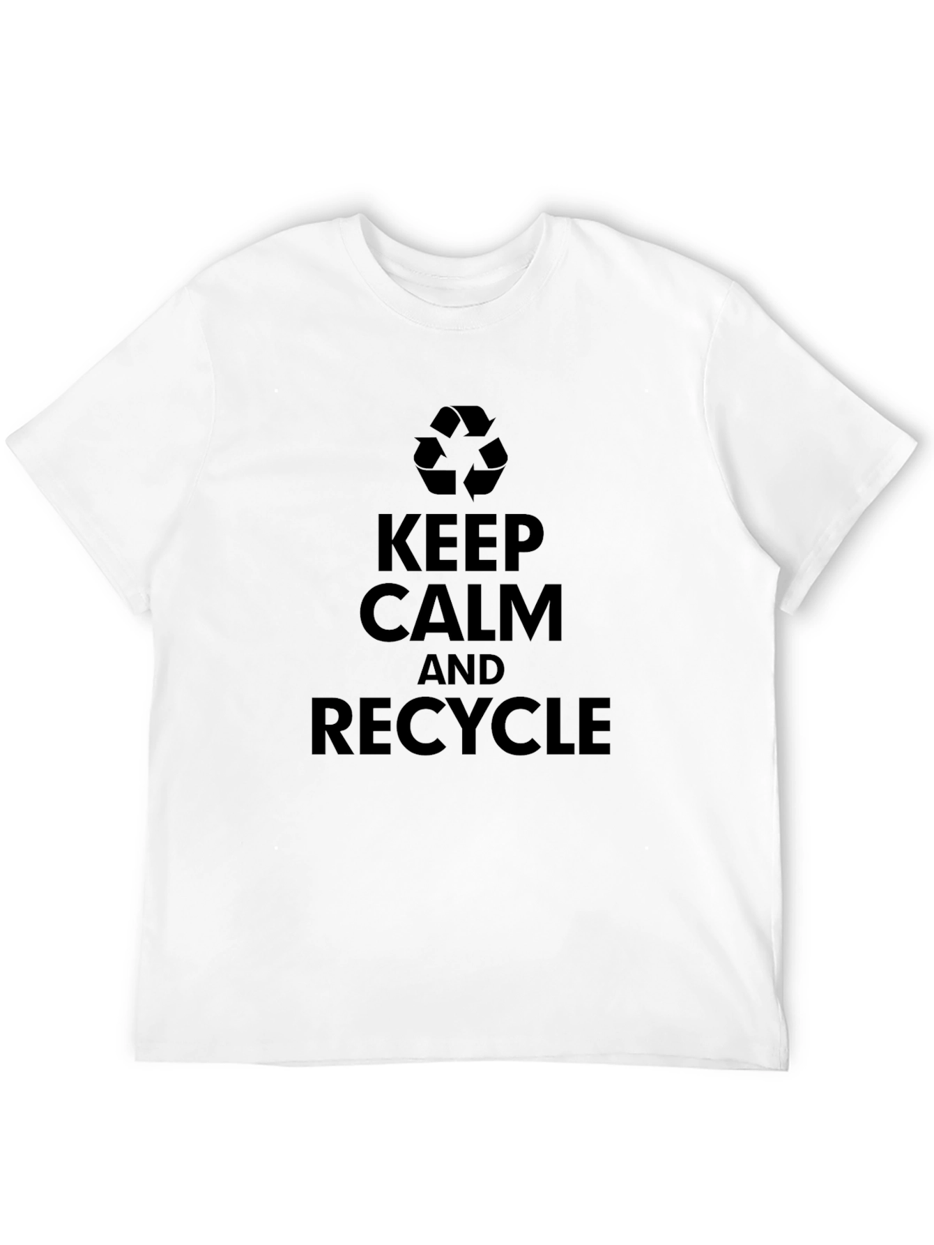 Keep Calm and Recycle Black Graphic T-Shirt