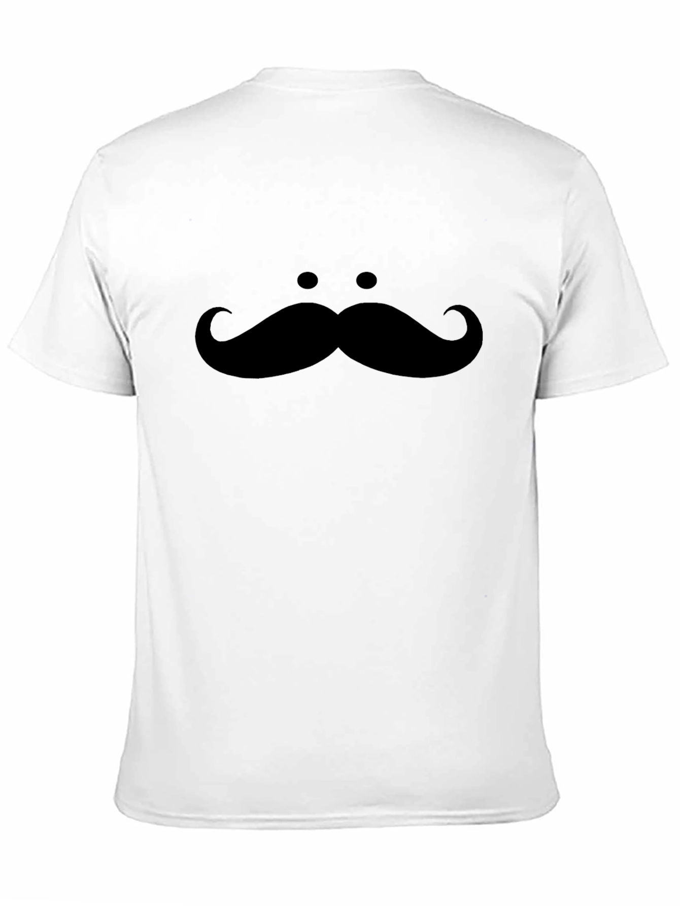 Mustache Graphic Tee - Novelty Black Shirt