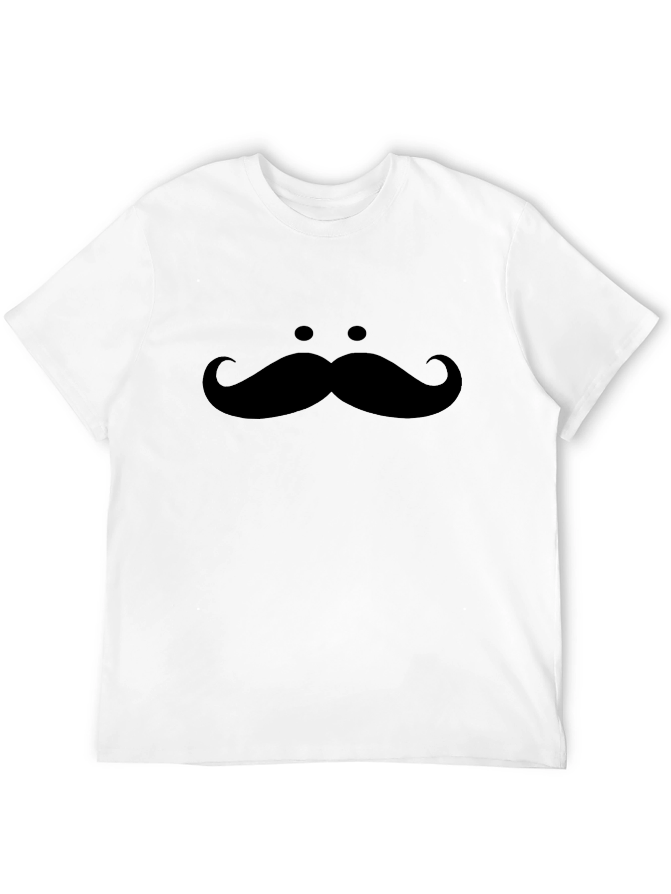 Mustache Graphic Tee - Novelty Black Shirt