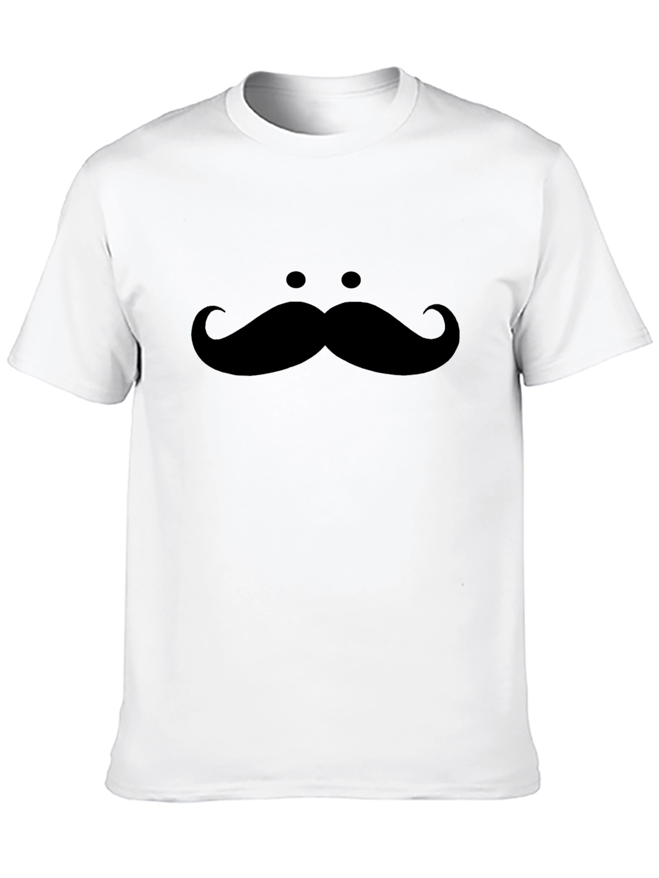 Mustache Graphic Tee - Novelty Black Shirt