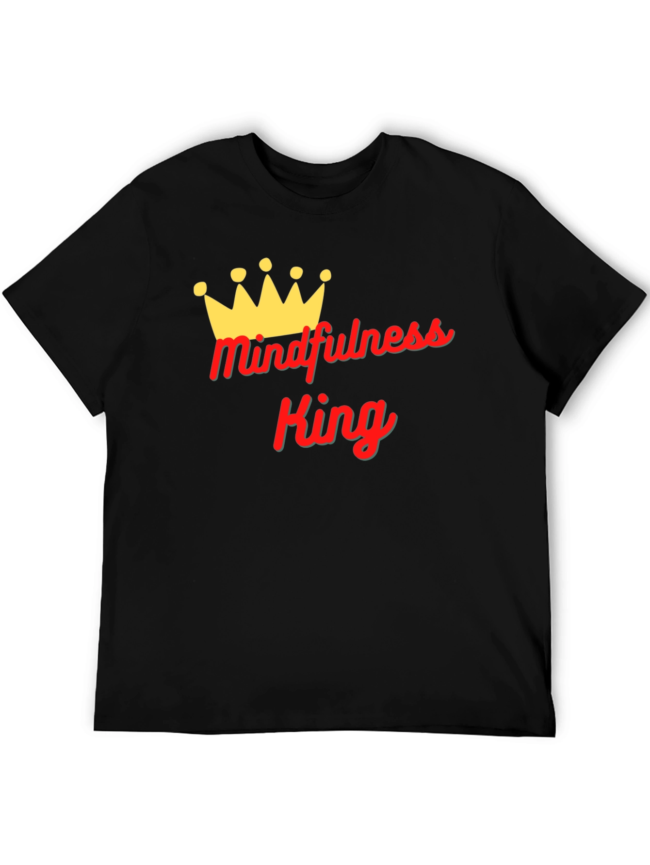 Mindfulness King Black Graphic T-Shirt