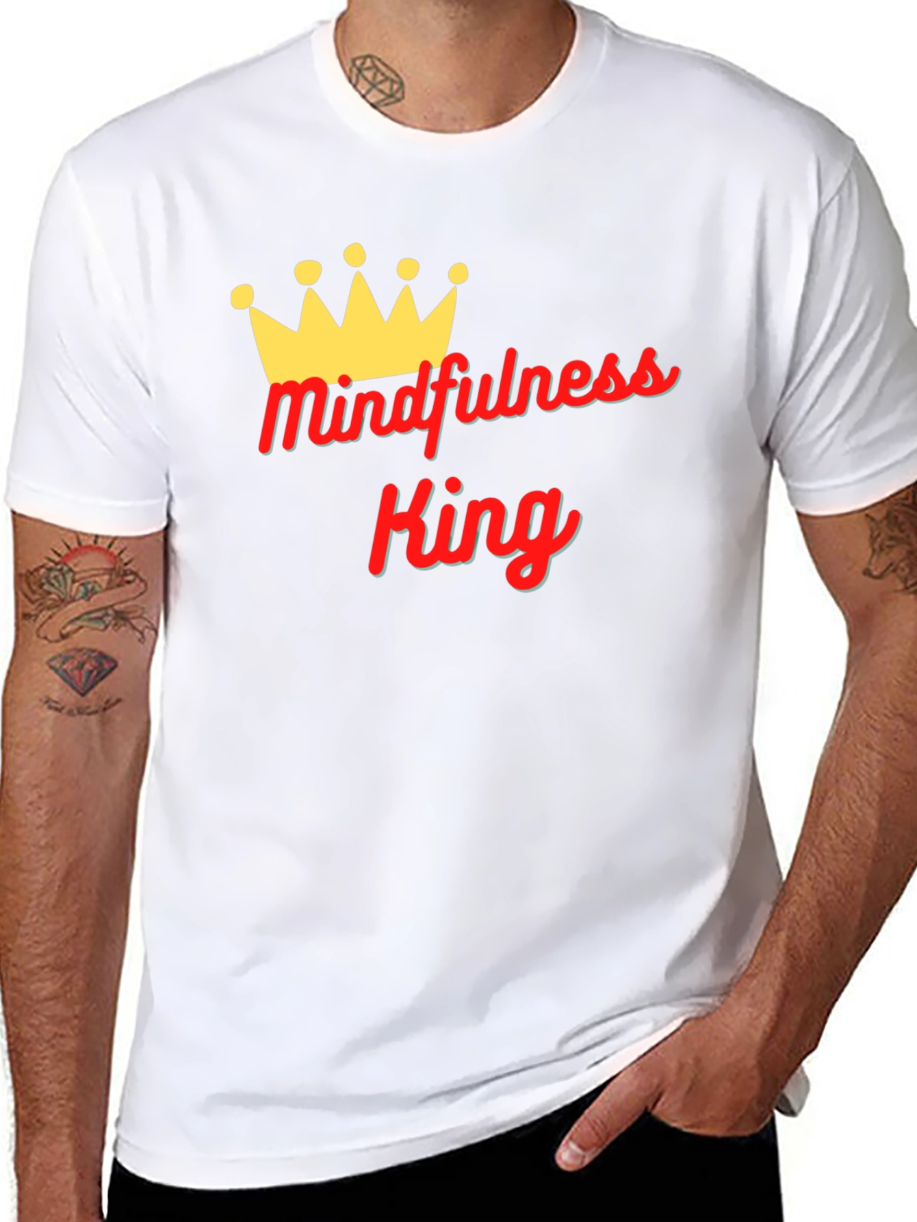 Mindfulness King Black Graphic T-Shirt
