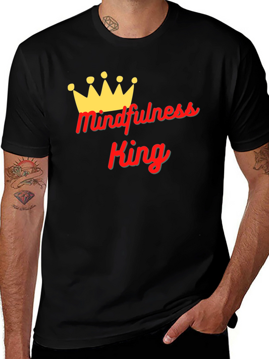 Mindfulness King Black Graphic T-Shirt