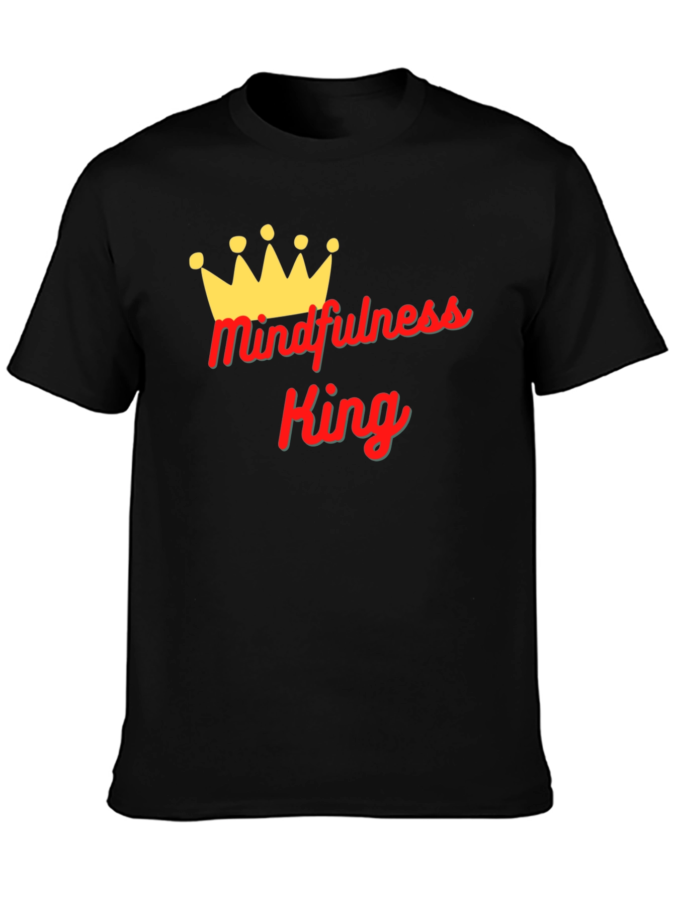 Mindfulness King Black Graphic T-Shirt