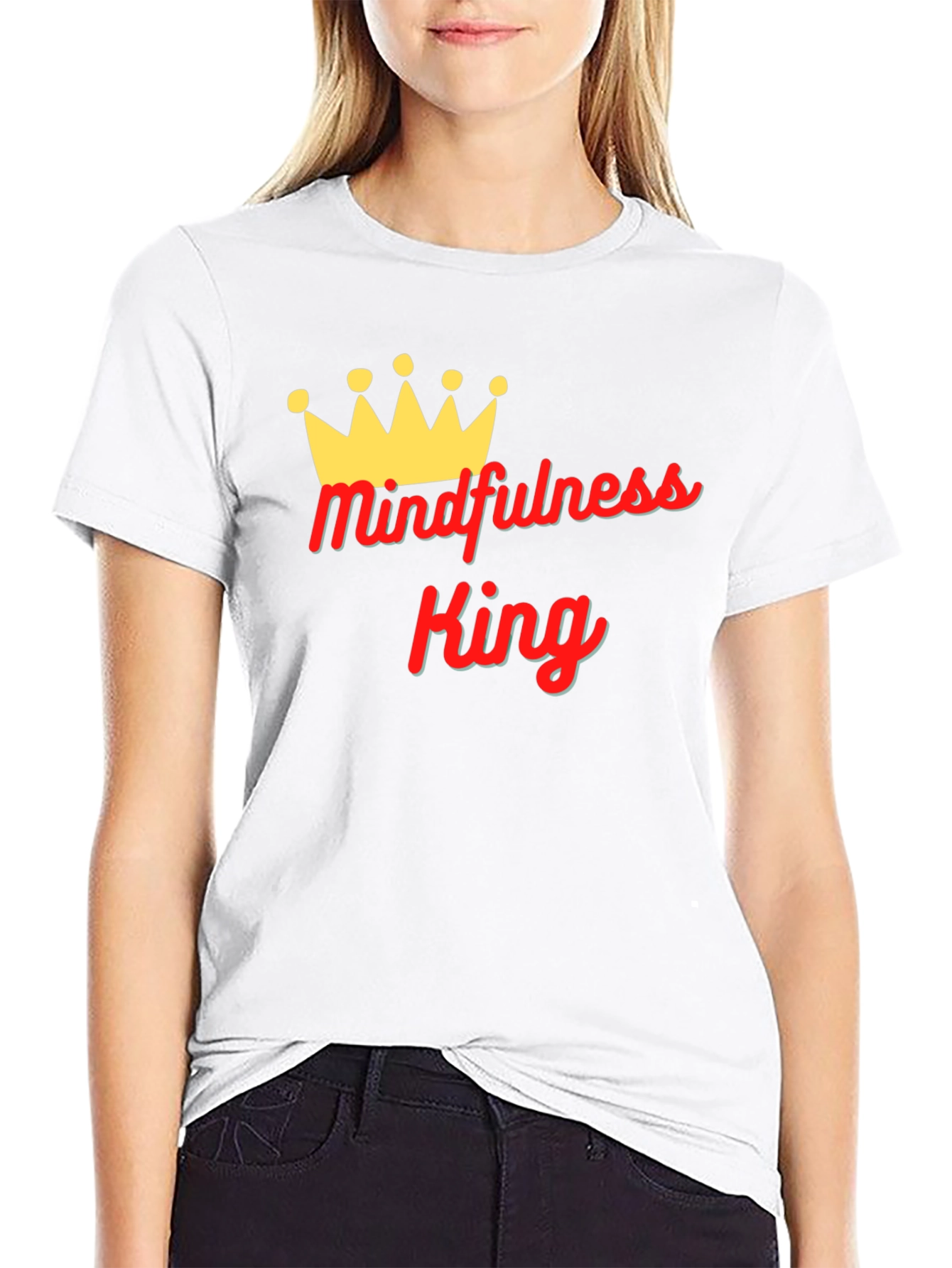 Mindfulness King Black Graphic T-Shirt