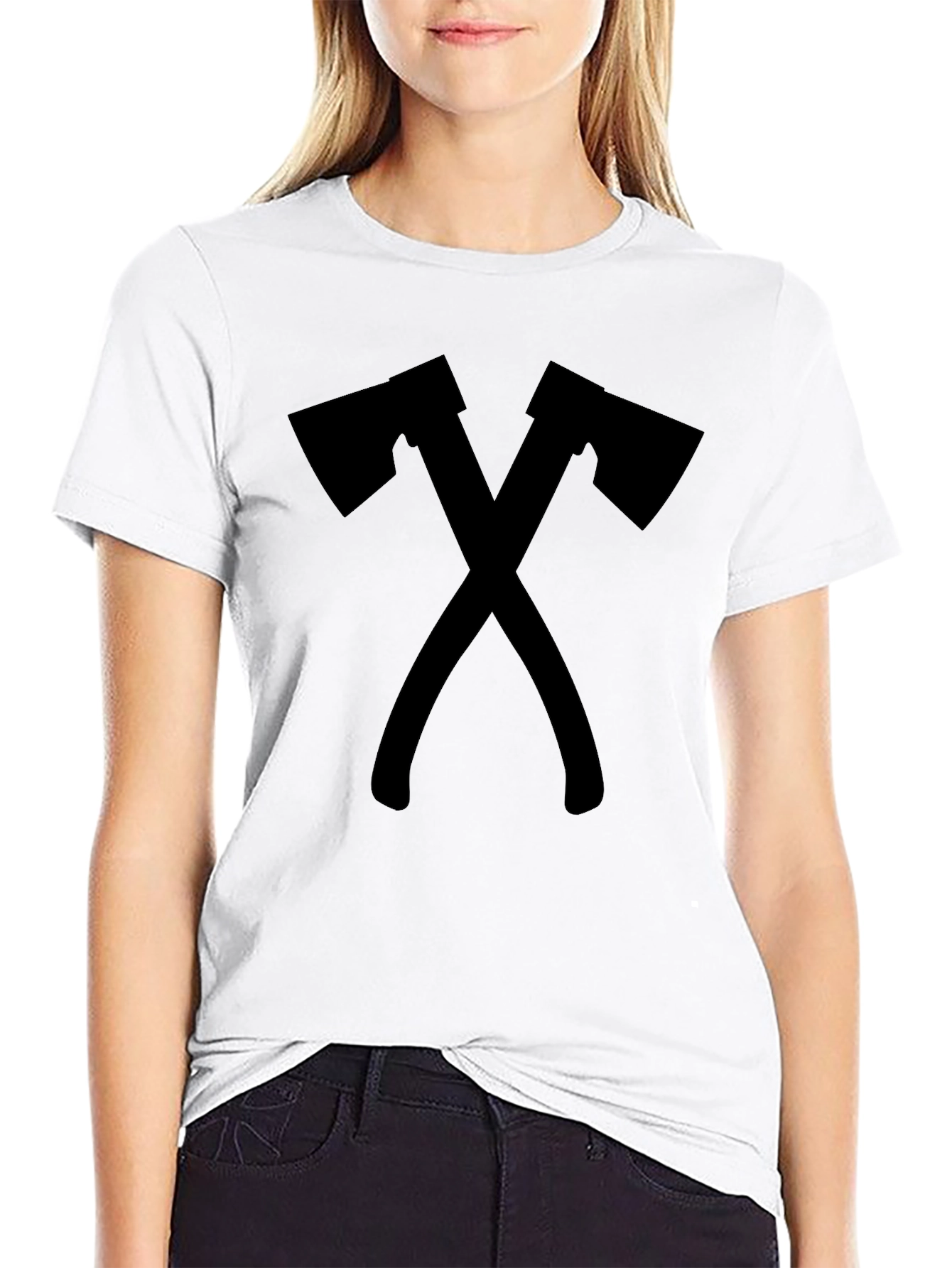 Crossed Axes Graphic Tee - Lumberjack Style Shirt