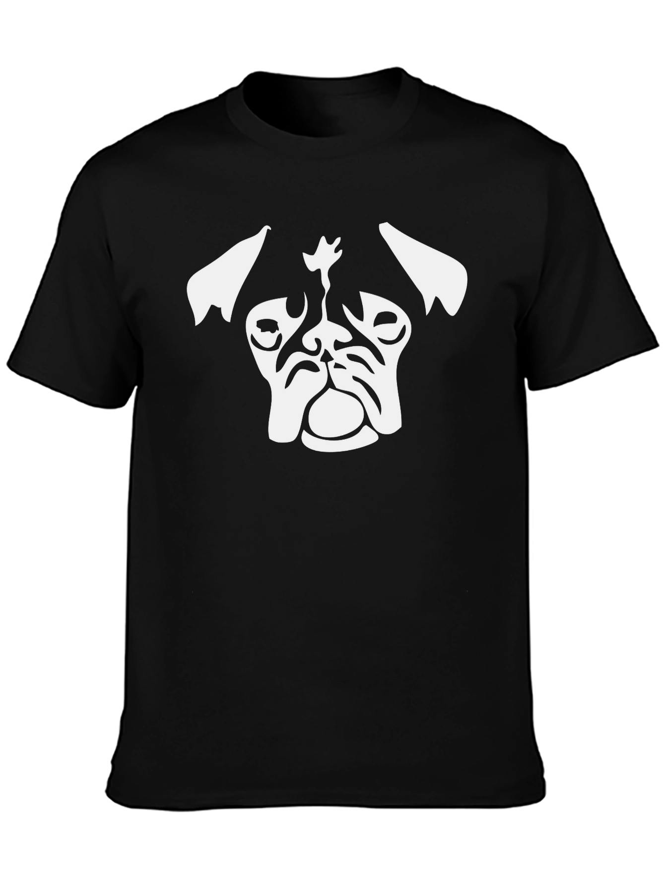 Pug Head Graphic Tee - Stylish Black T-Shirt