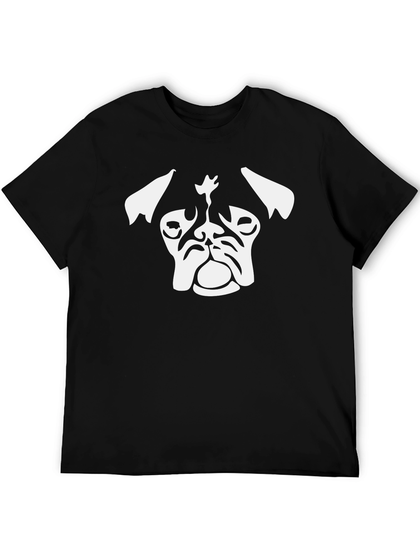 Pug Head Graphic Tee - Stylish Black T-Shirt