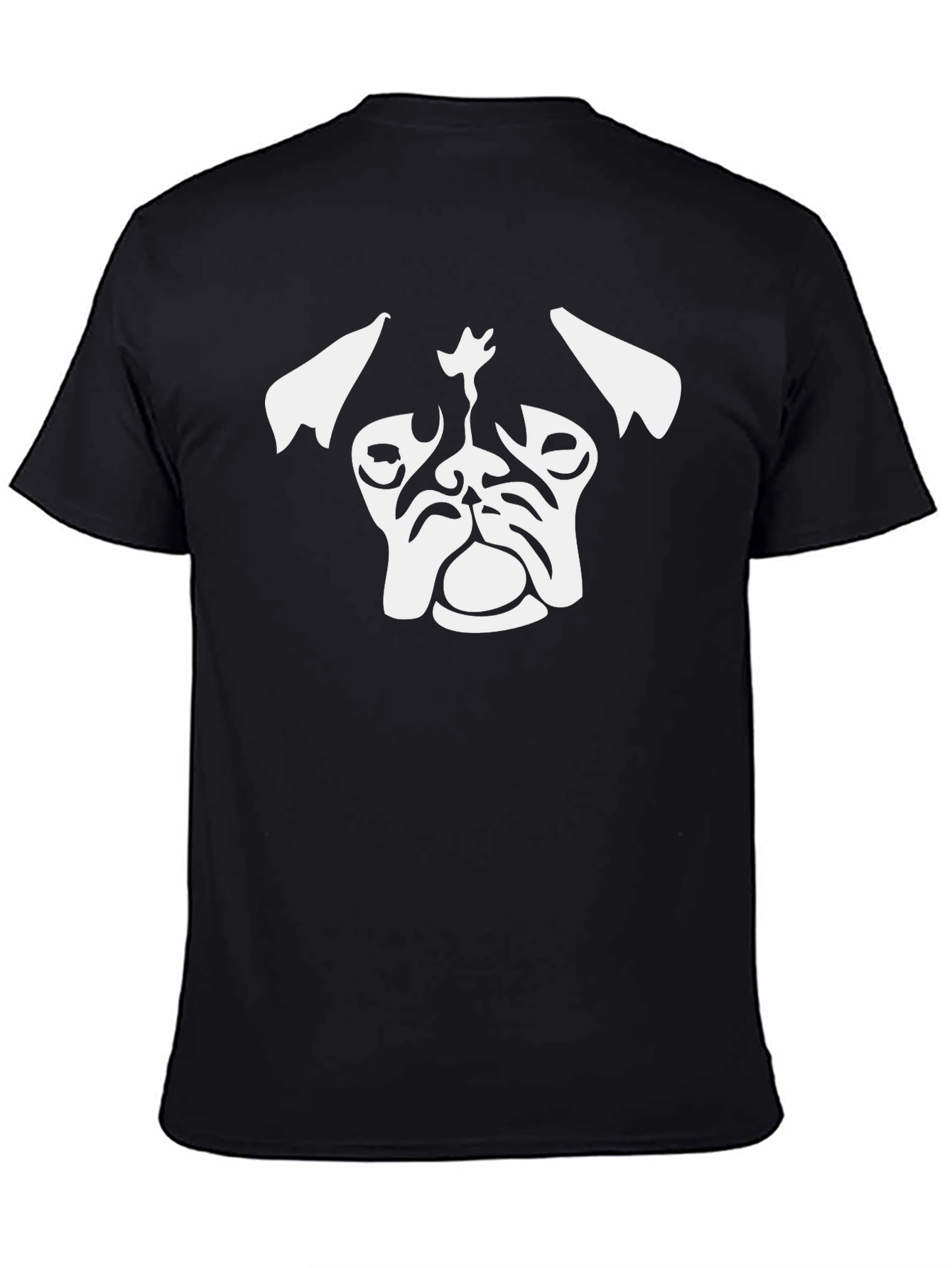 Pug Head Graphic Tee - Stylish Black T-Shirt