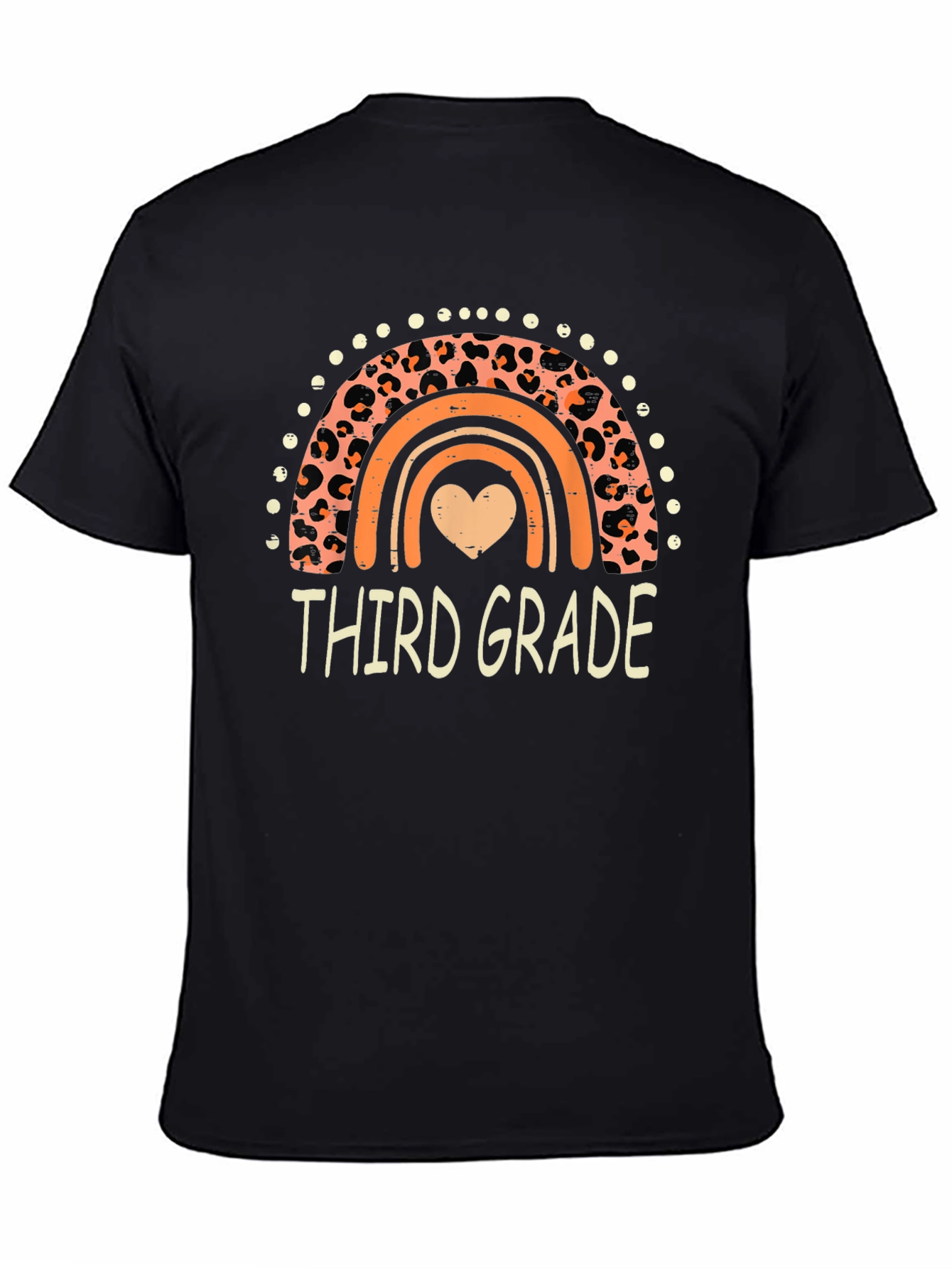 Third Grade Rainbow Leopard Print T-Shirt
