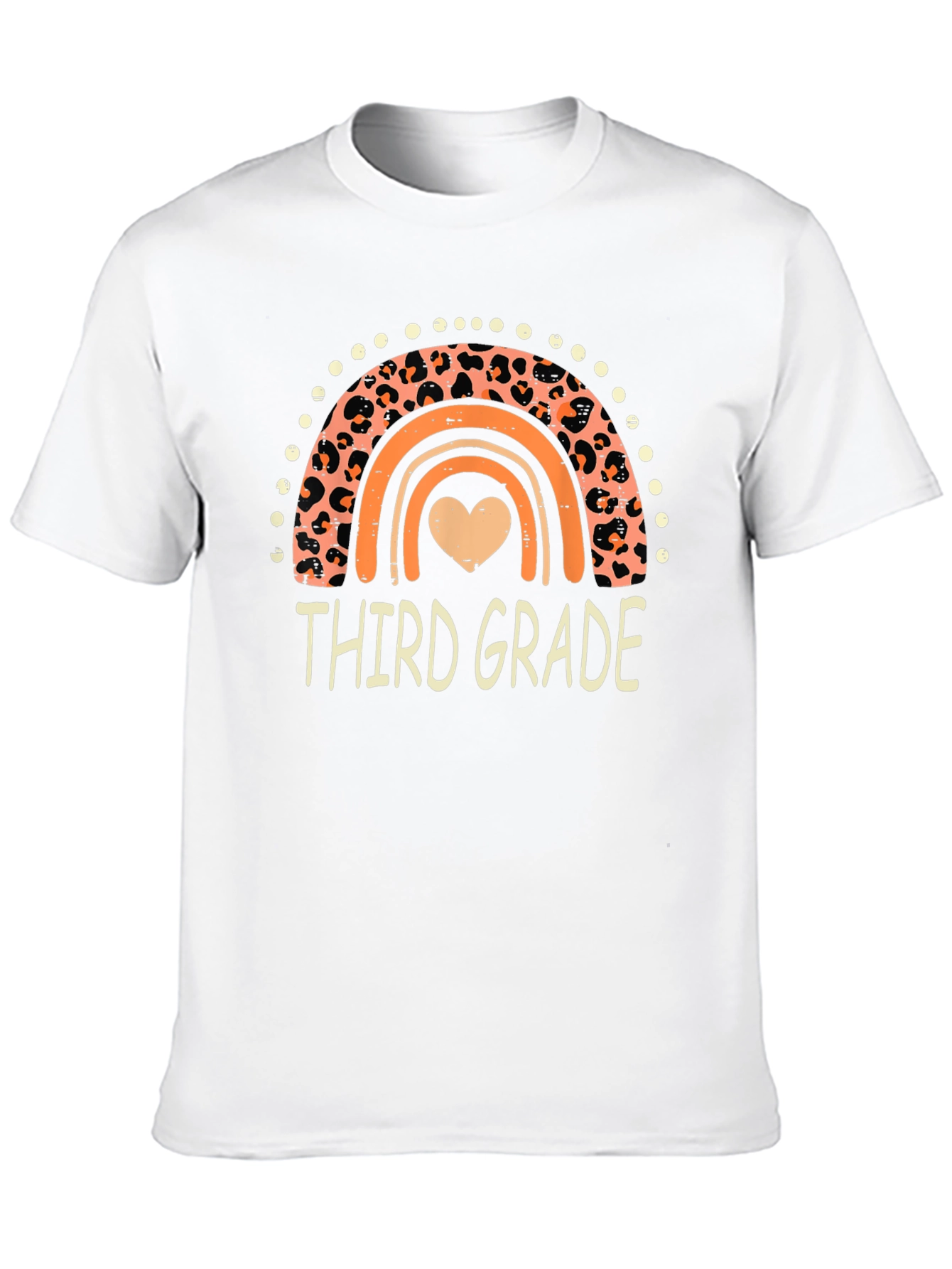 Third Grade Rainbow Leopard Print T-Shirt
