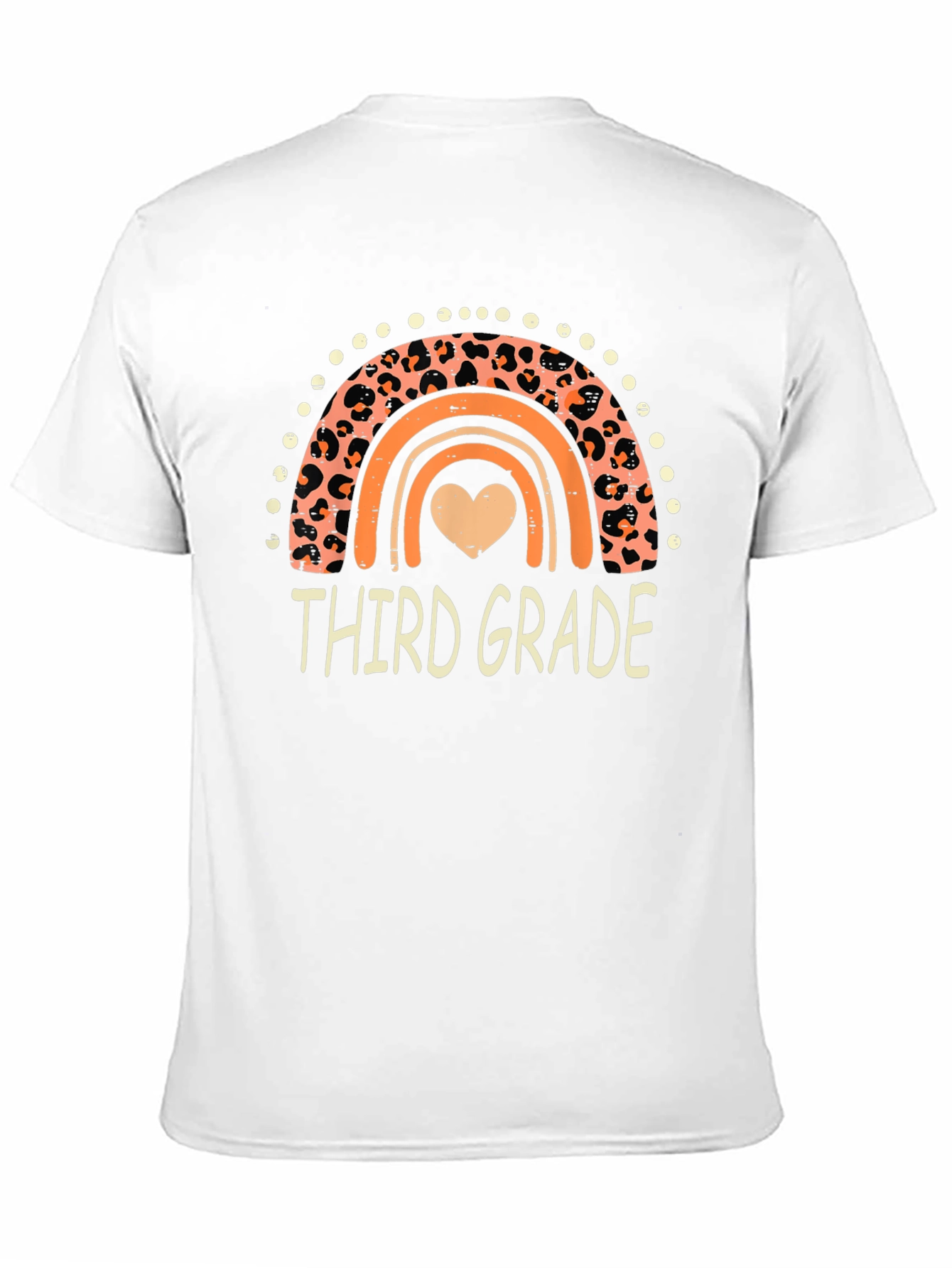 Third Grade Rainbow Leopard Print T-Shirt