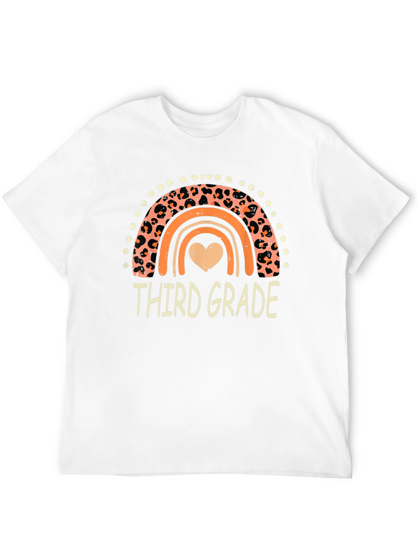 Third Grade Rainbow Leopard Print T-Shirt