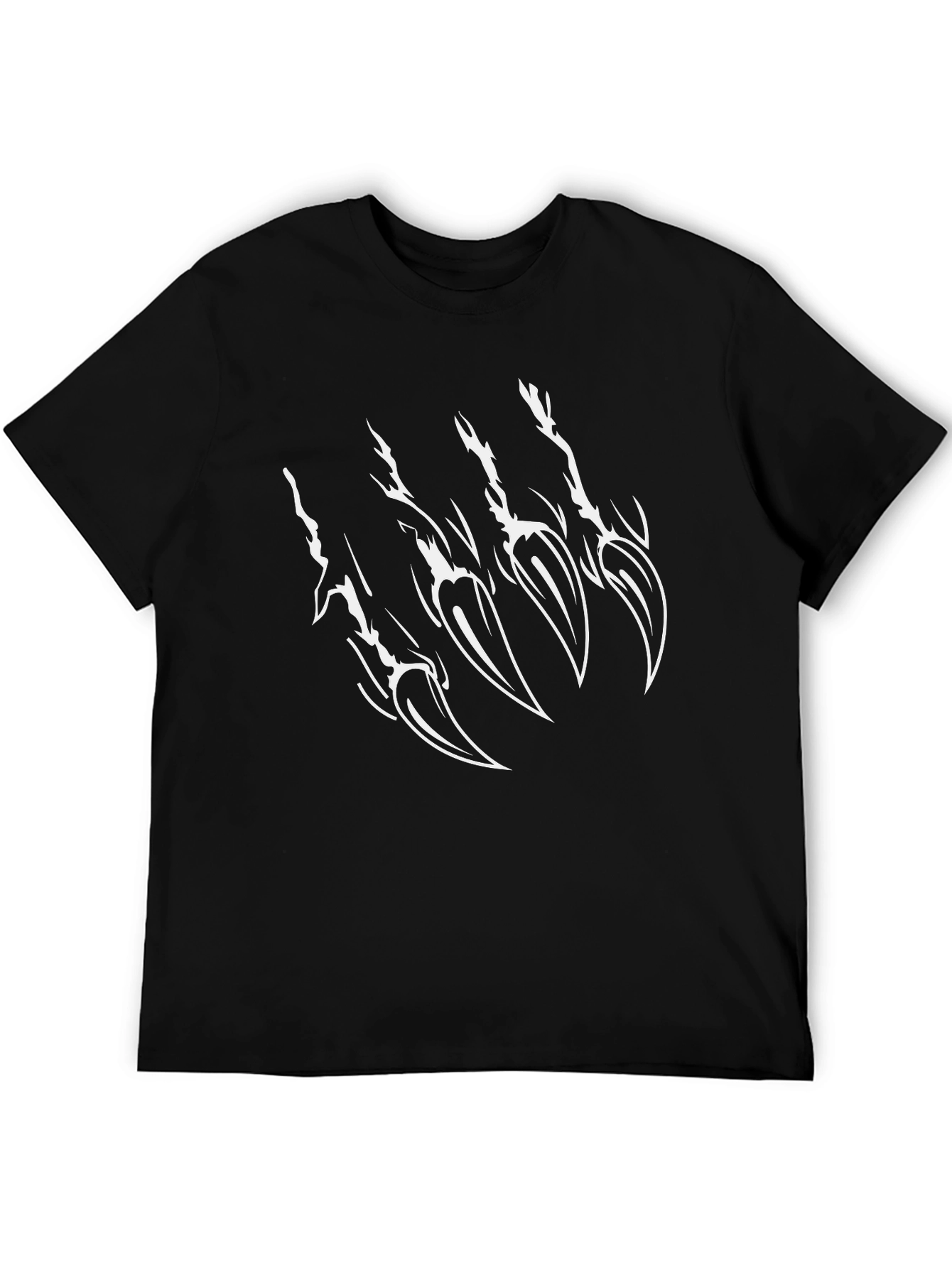 Claw Mark Graphic Tee - Black Crew Neck T-Shirt