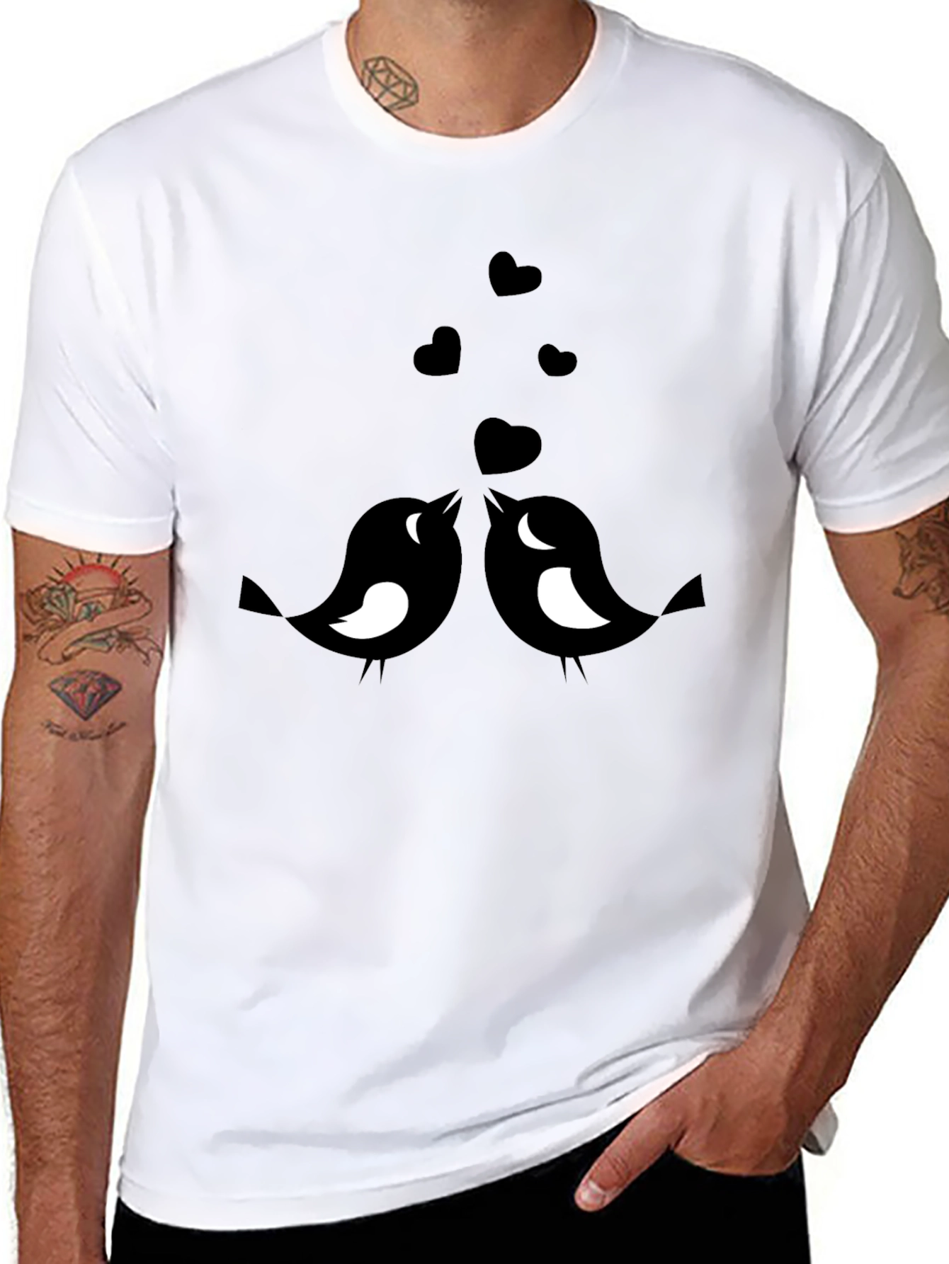 Love Birds Graphic Tee - Black