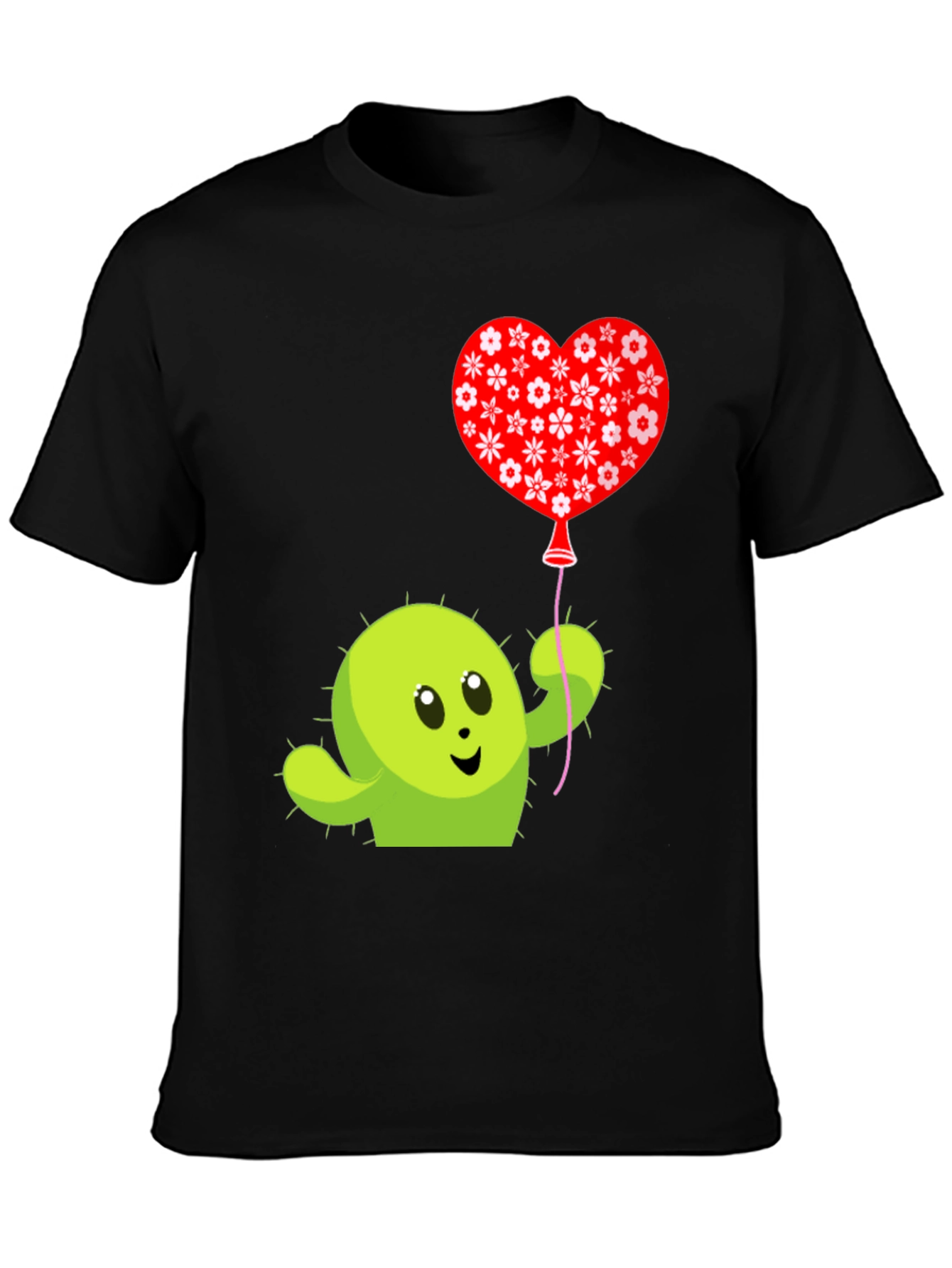 Cactus Love Balloon Graphic Tee - Soft Cotton Shirt