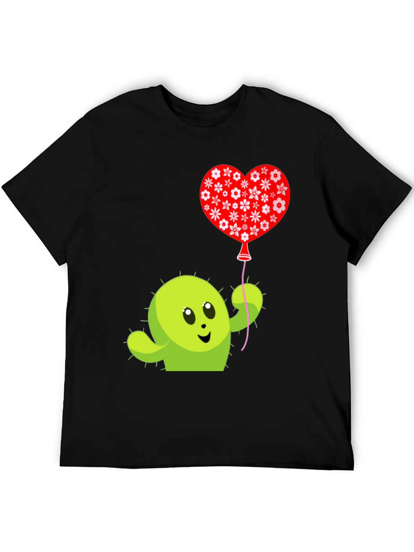 Cactus Love Balloon Graphic Tee - Soft Cotton Shirt