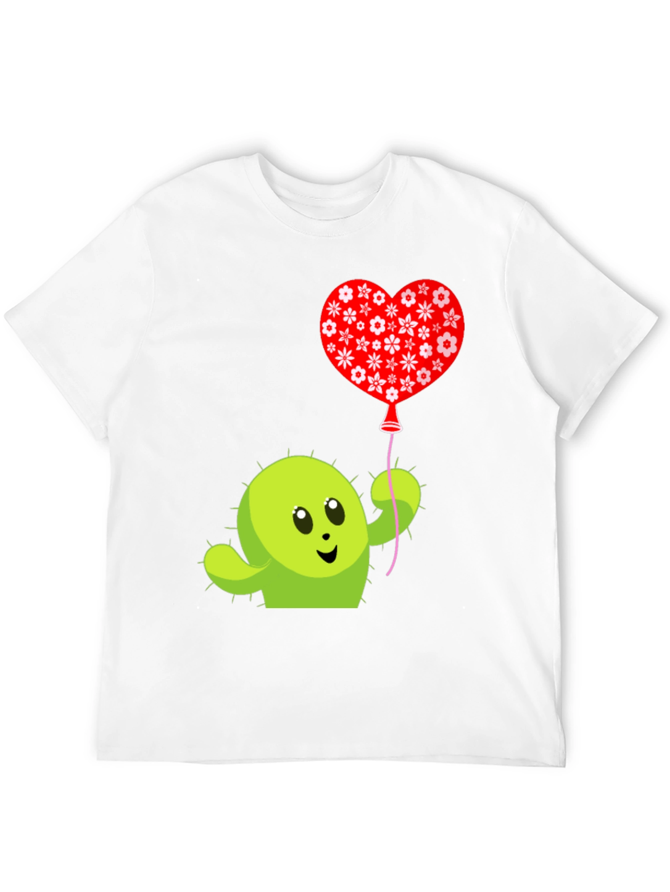 Cactus Love Balloon Graphic Tee - Soft Cotton Shirt