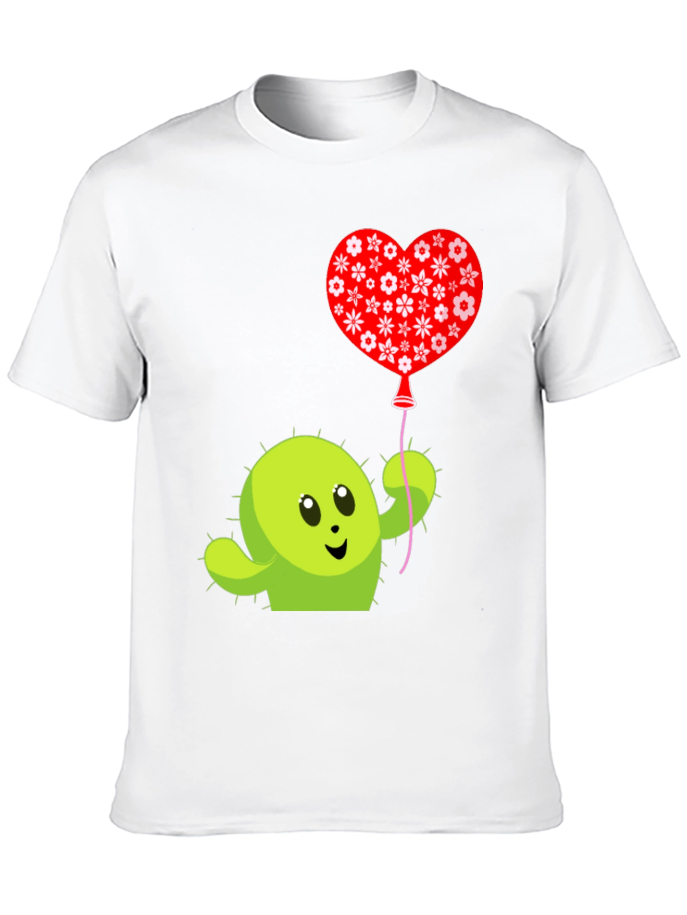 Cactus Love Balloon Graphic Tee - Soft Cotton Shirt