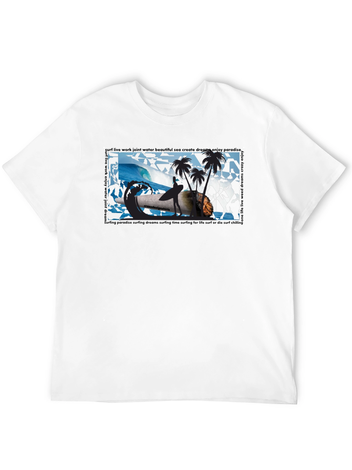 Surfing Paradise Graphic Tee - Black