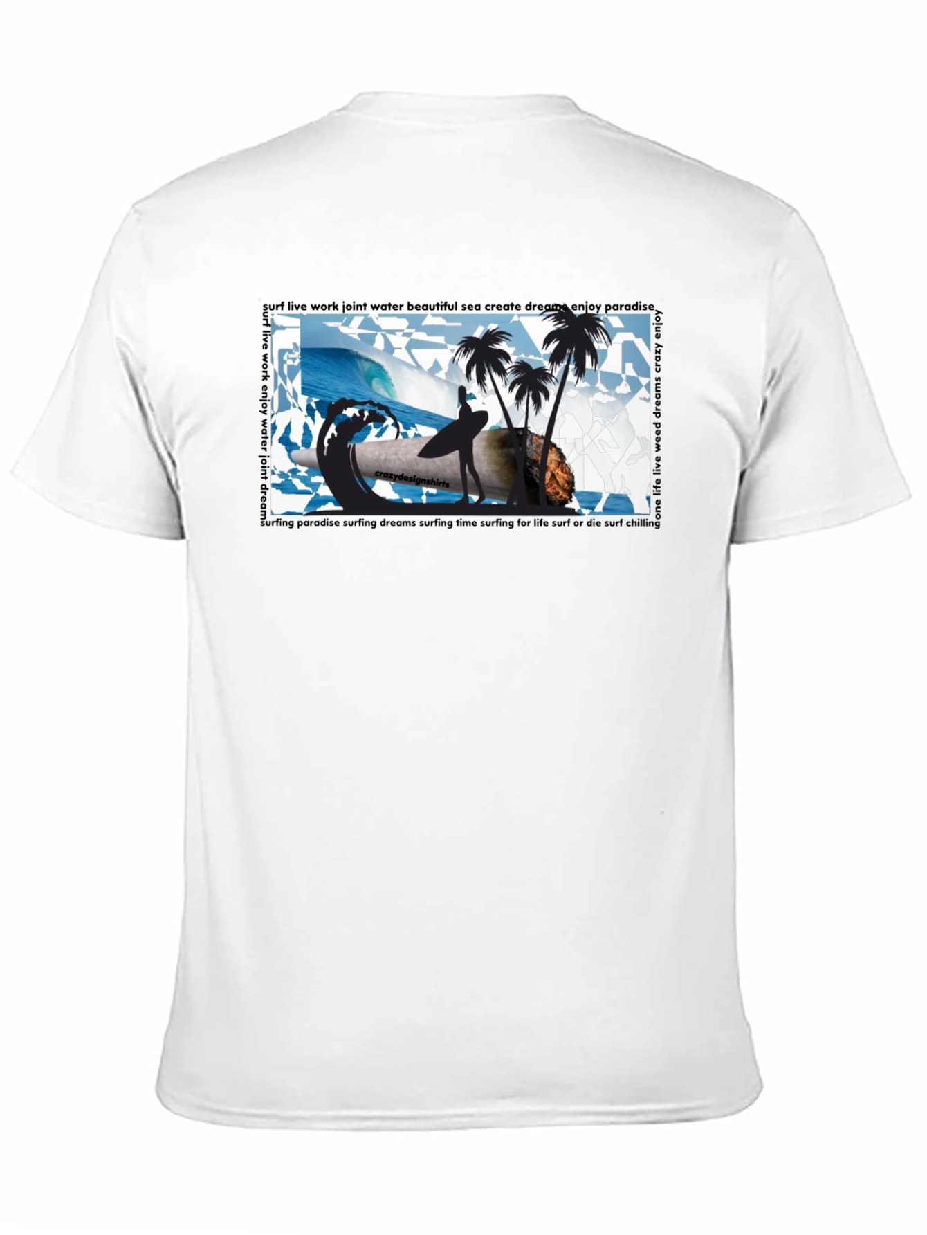Surfing Paradise Graphic Tee - Black