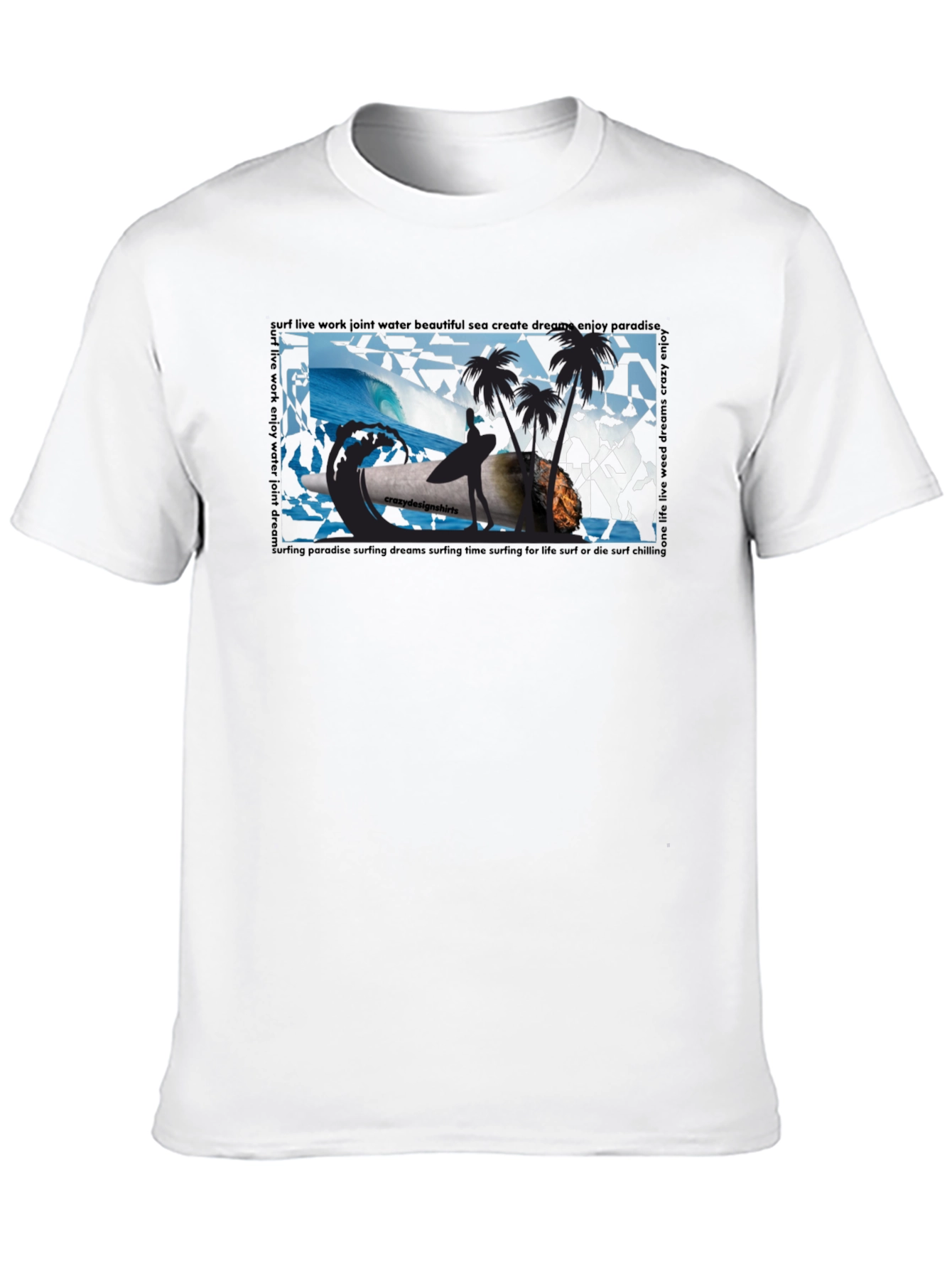 Surfing Paradise Graphic Tee - Black
