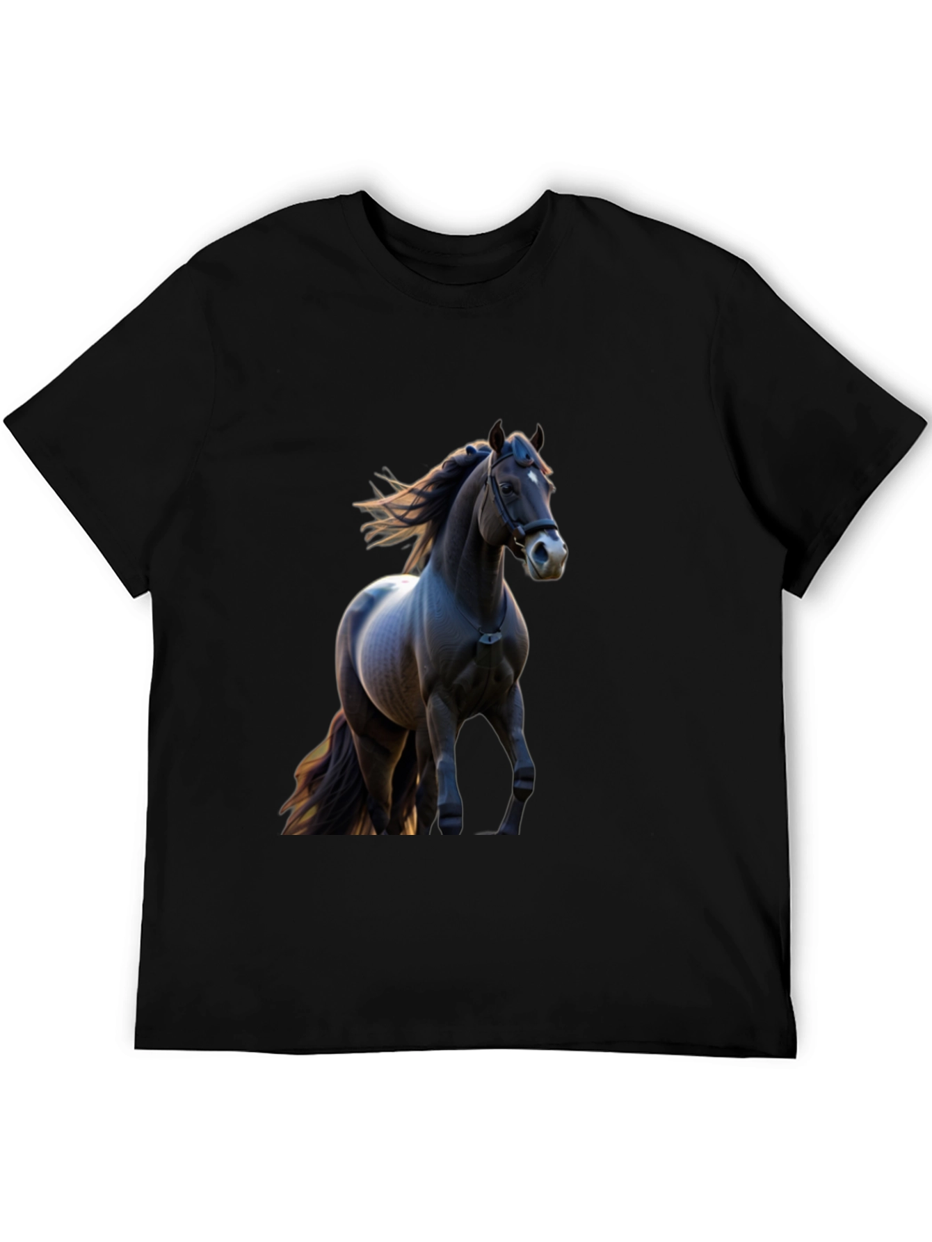 Black Horse Graphic Tee - Equestrian Style