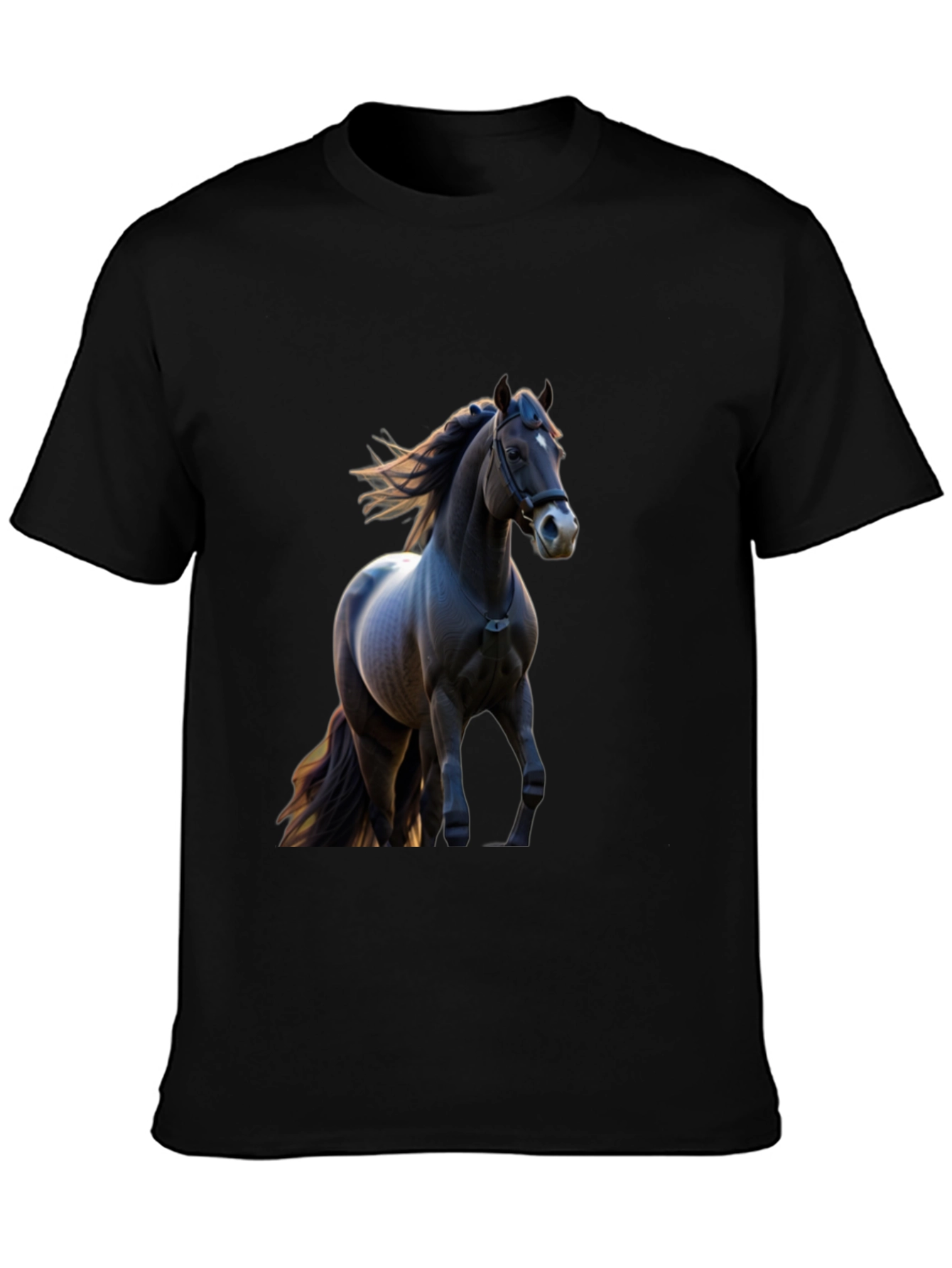 Black Horse Graphic Tee - Equestrian Style