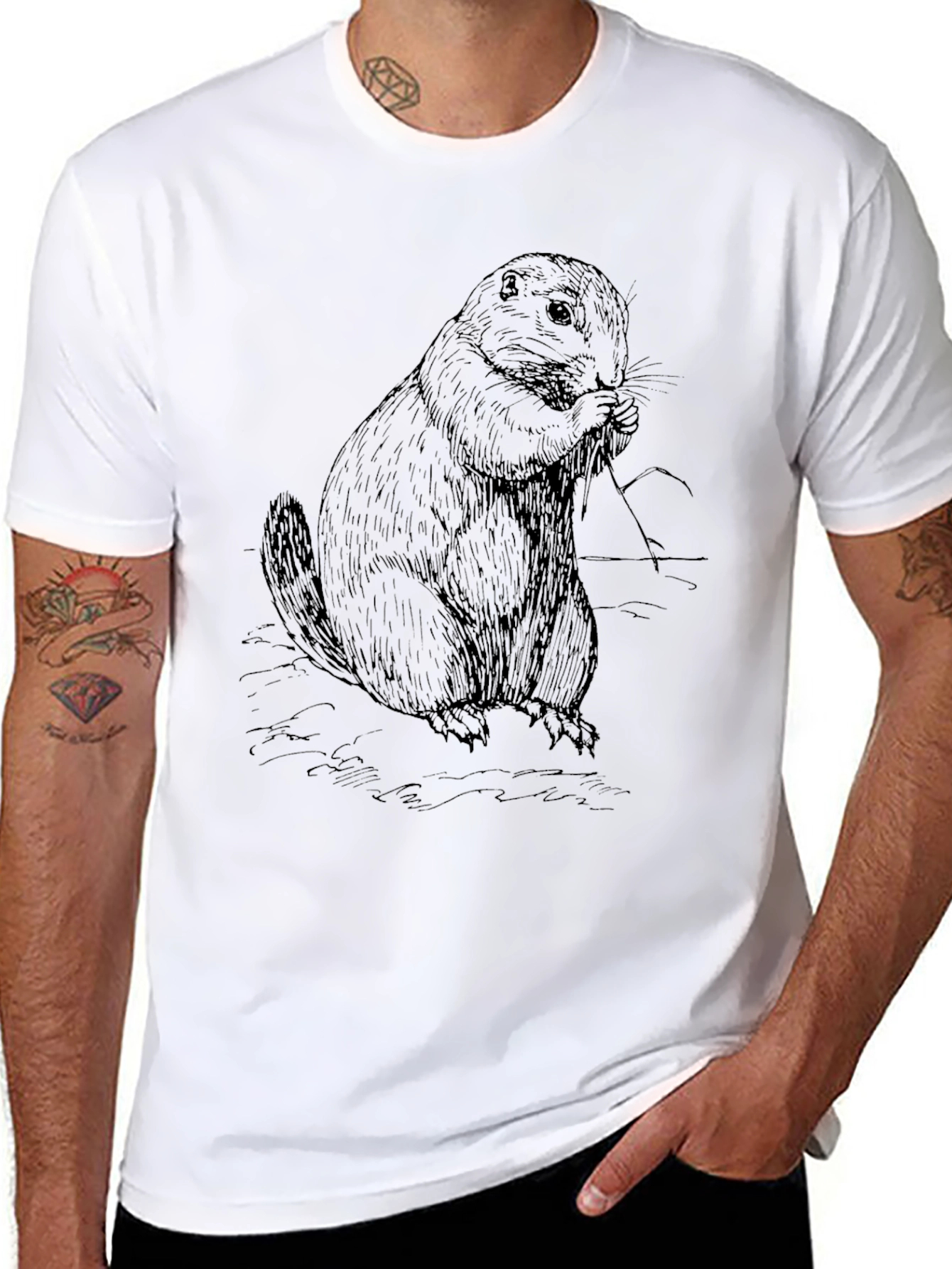 Groundhog Graphic Tee - Black Cotton Blend