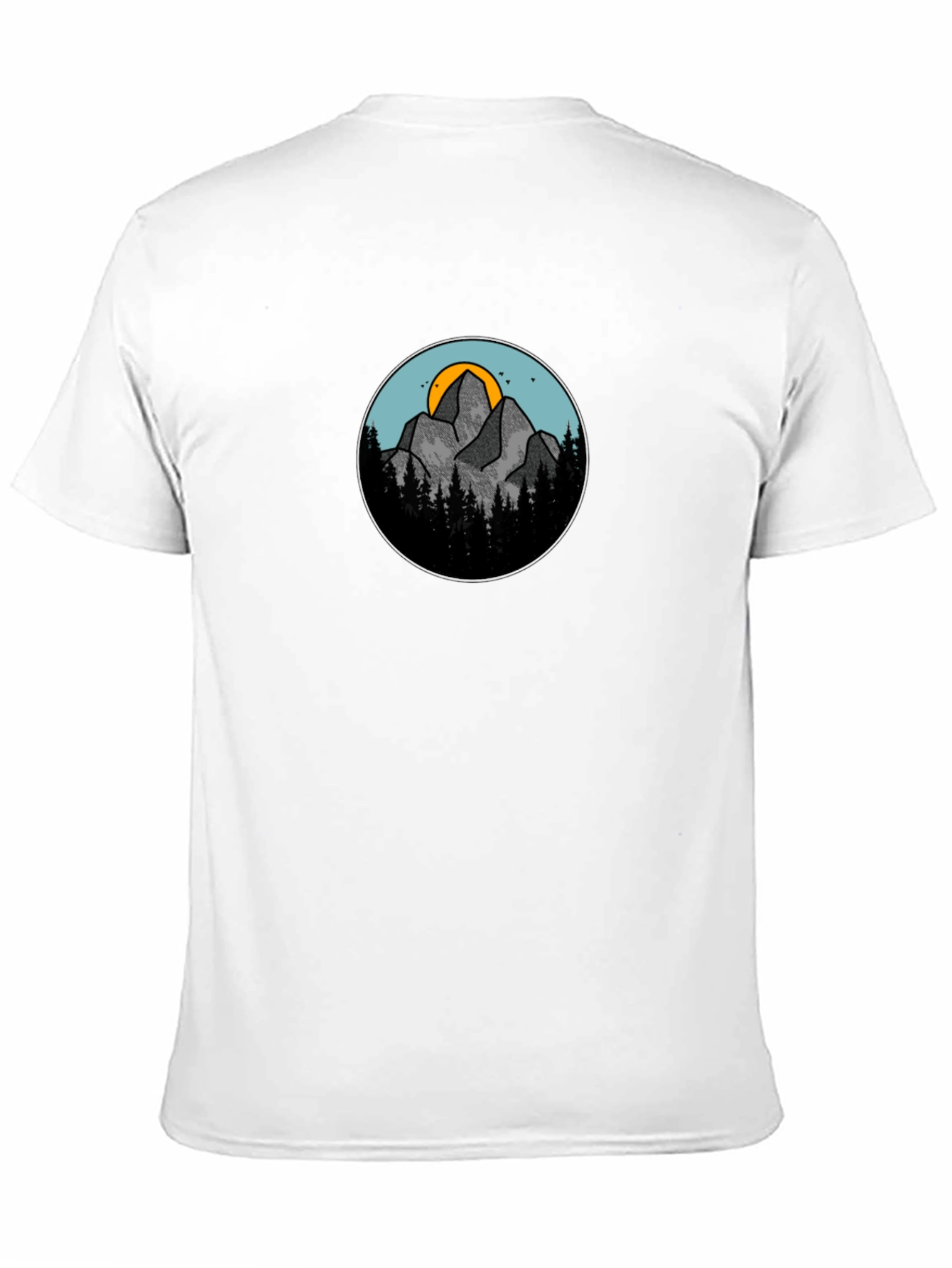 Mountain Scene Graphic Black T-Shirt