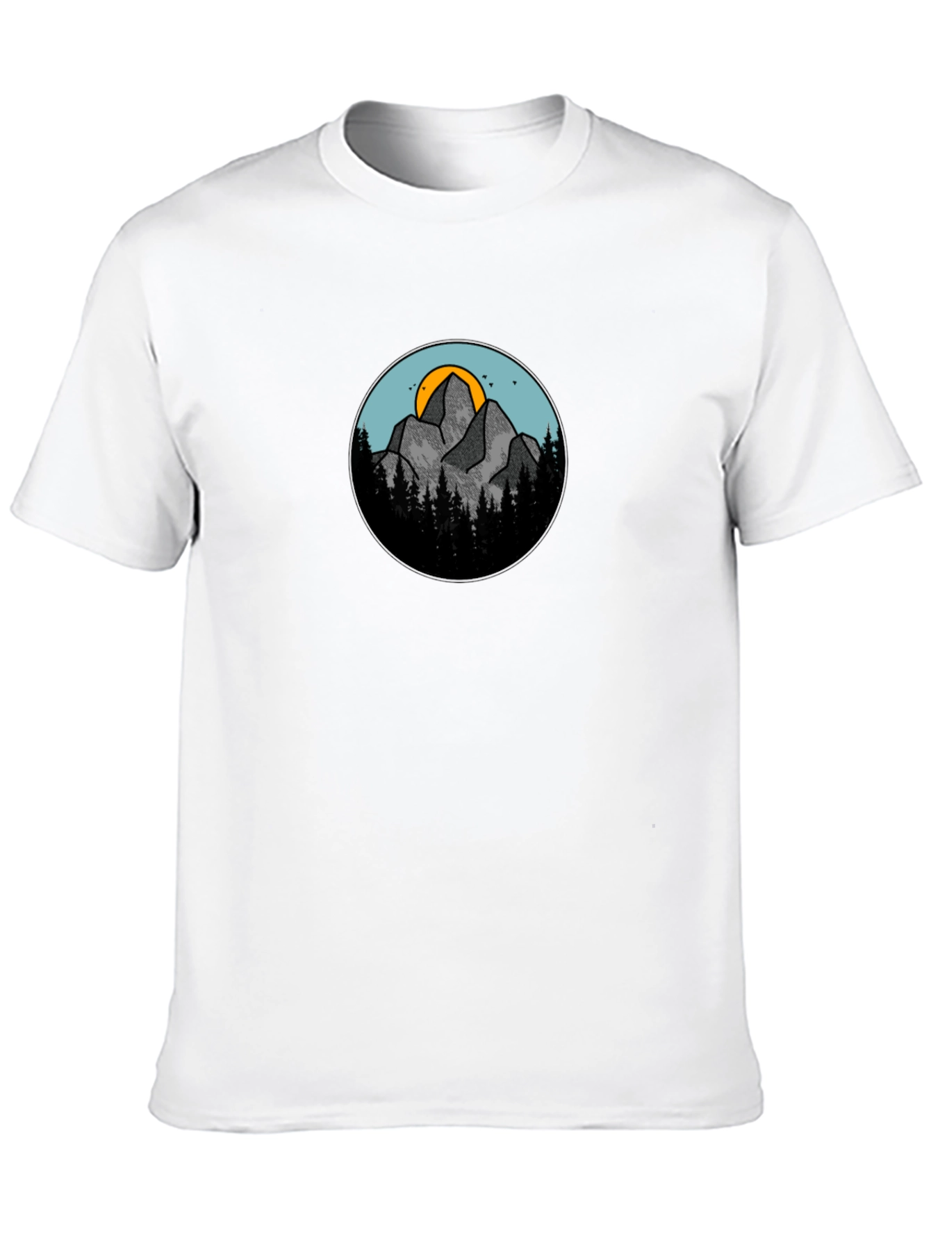 Mountain Scene Graphic Black T-Shirt