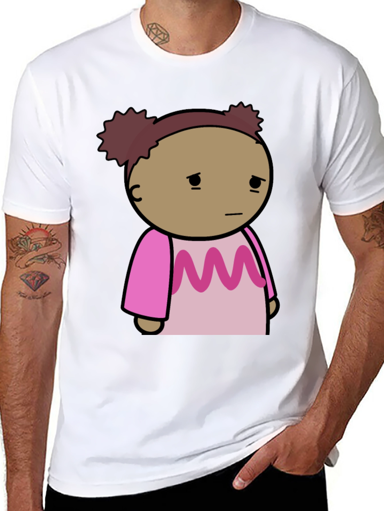 Sad Girl Cartoon Graphic T-Shirt