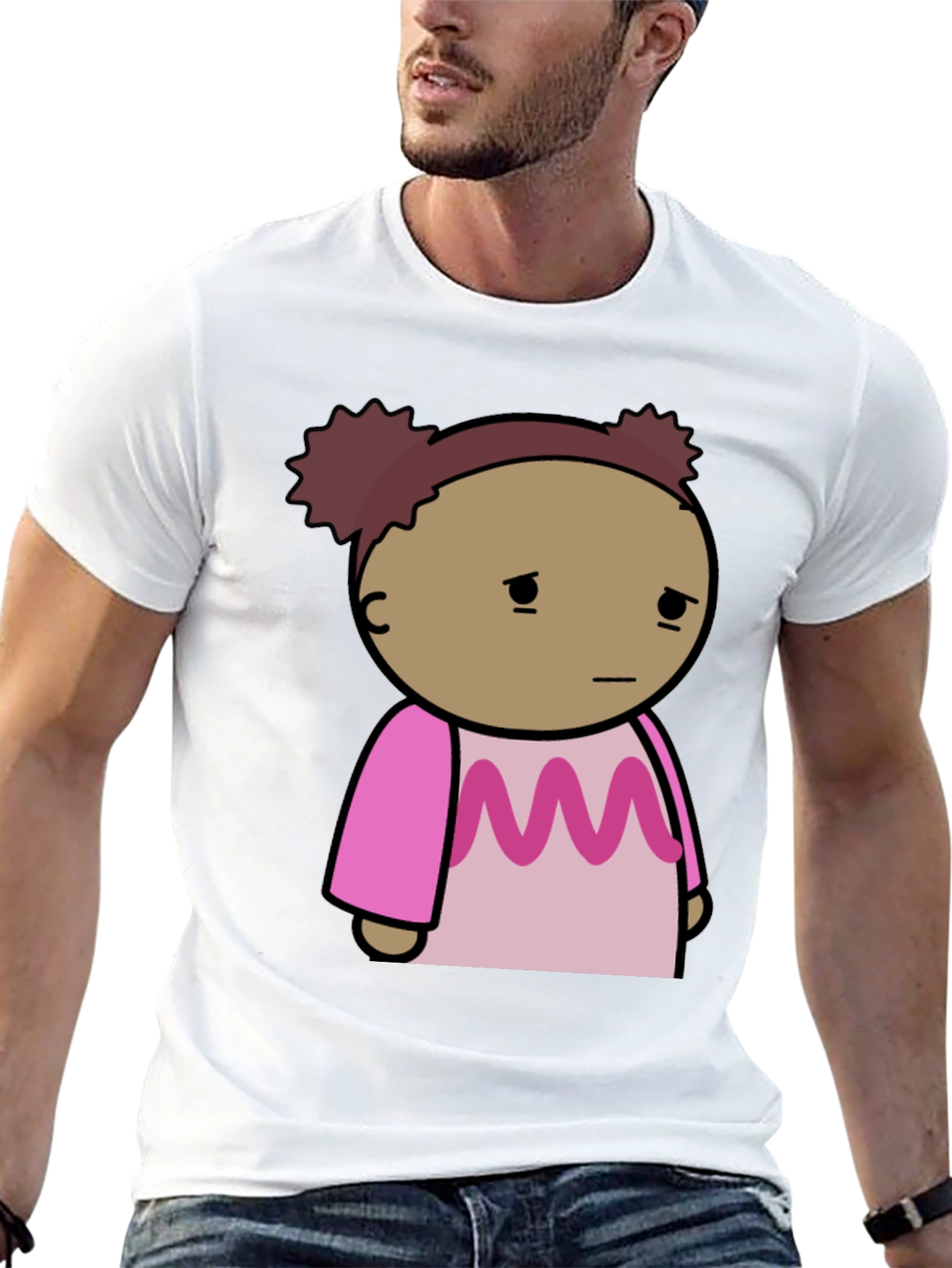 Sad Girl Cartoon Graphic T-Shirt