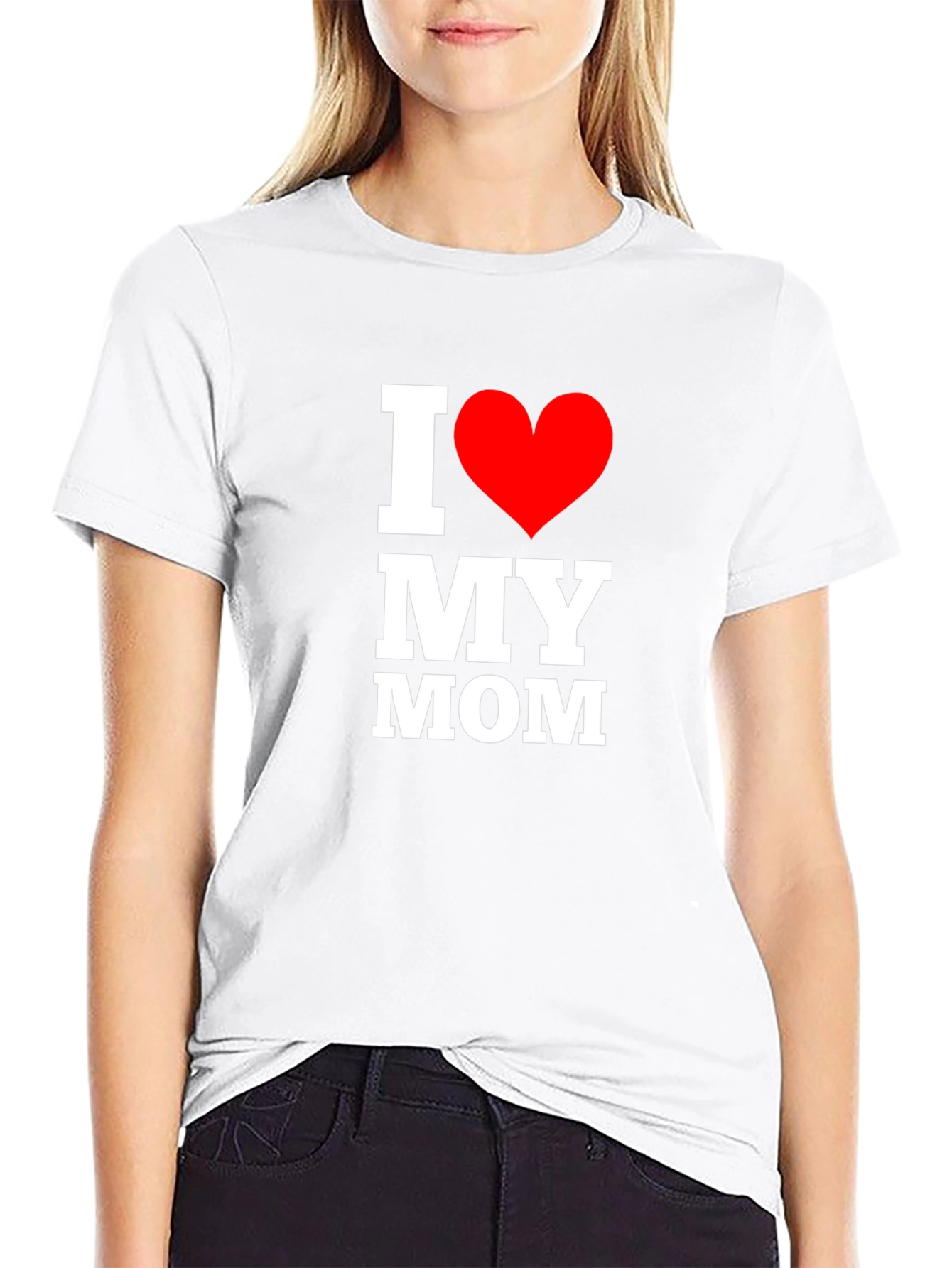 I Love My Mom T-Shirt - Black