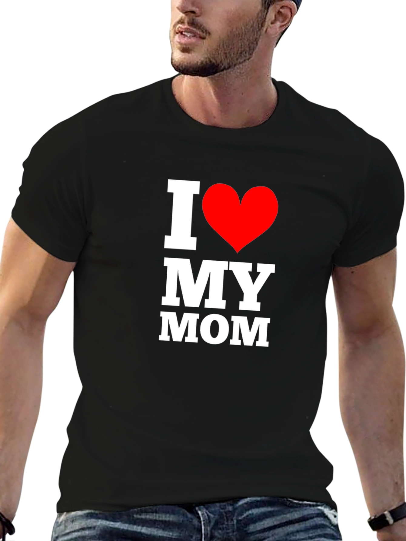 I Love My Mom T-Shirt - Black