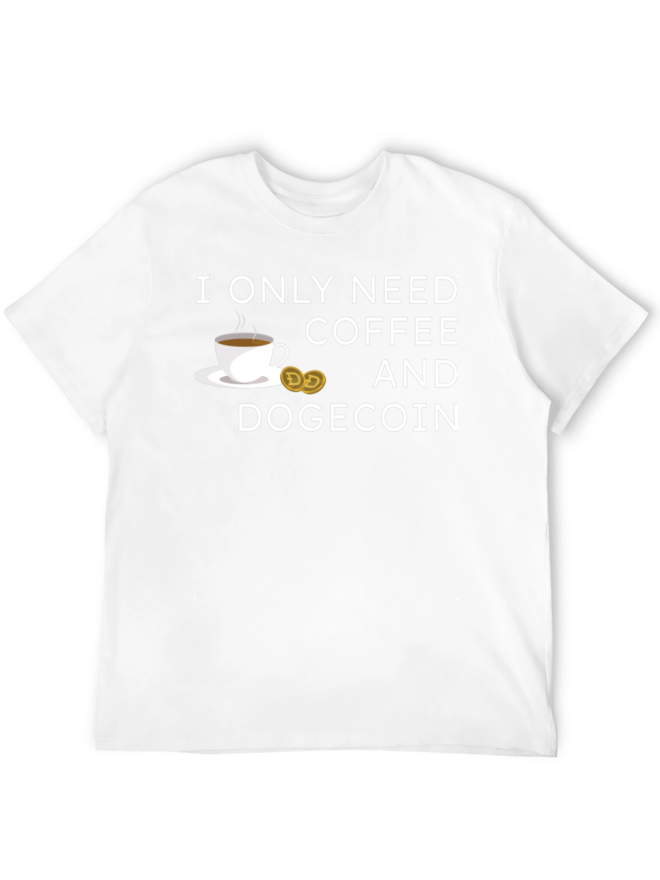 Coffee & Dogecoin Graphic T-Shirt - Crypto Lover Tee