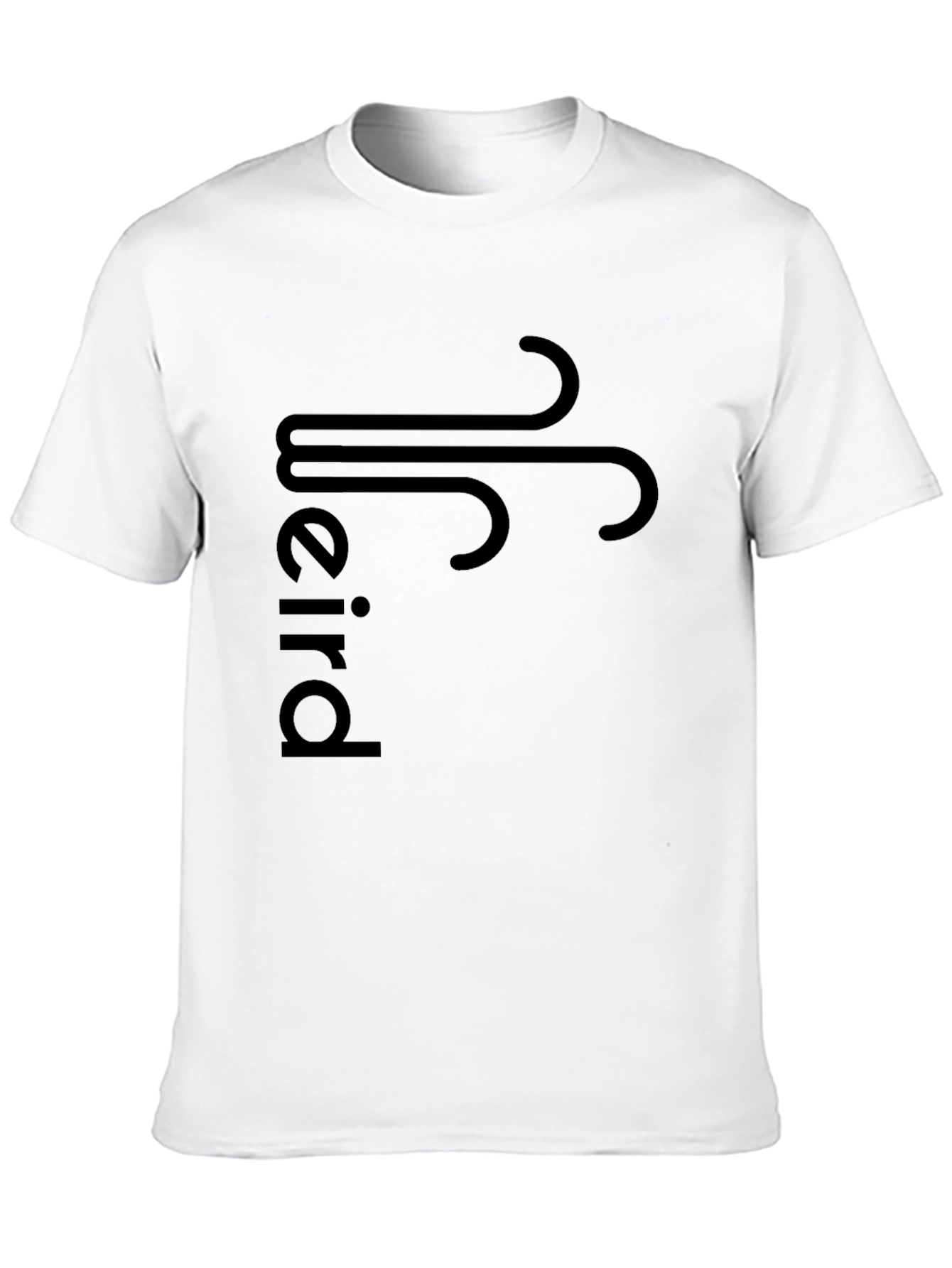 Mens Black T-Shirt with Wind Symbol and Text