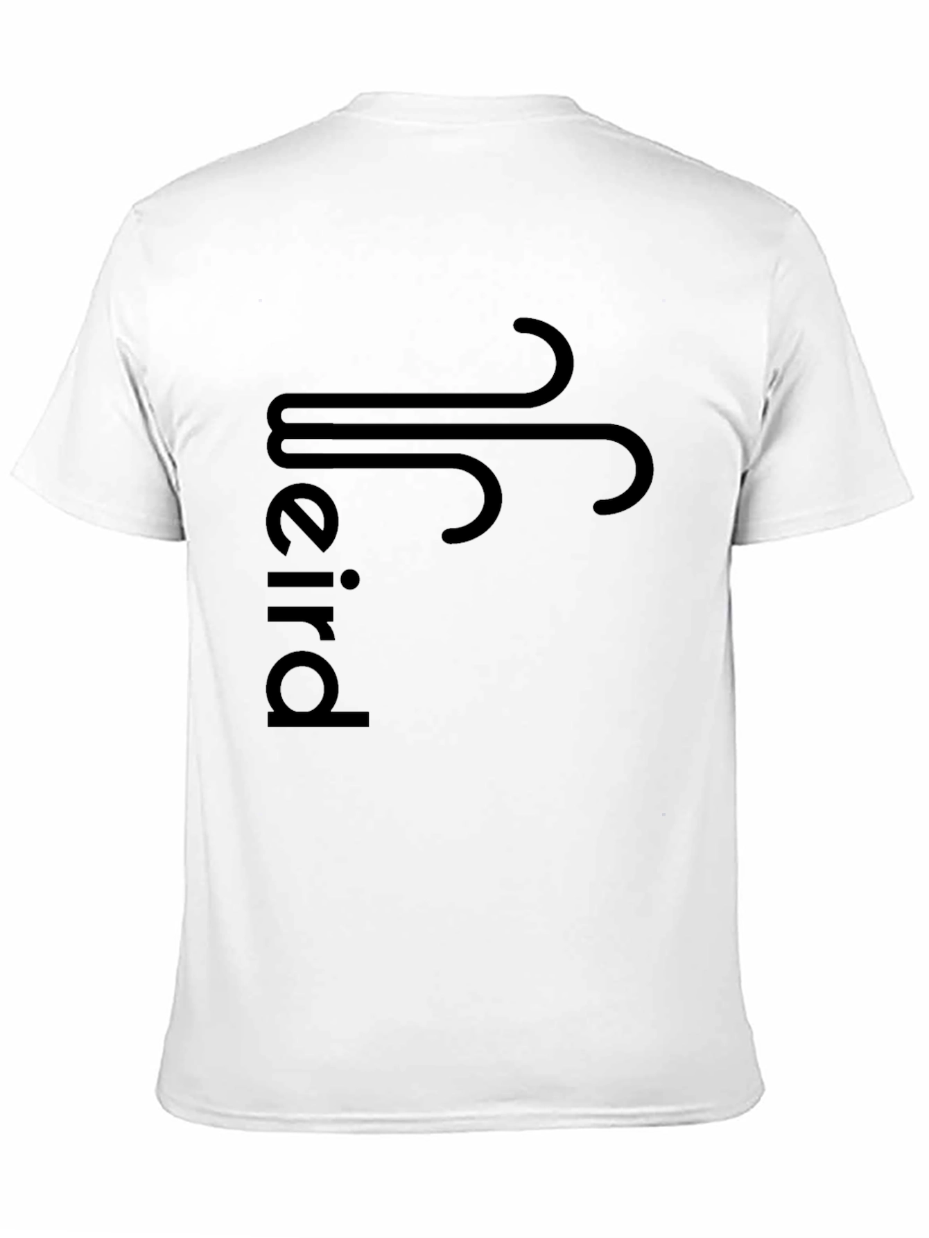Mens Black T-Shirt with Wind Symbol and Text