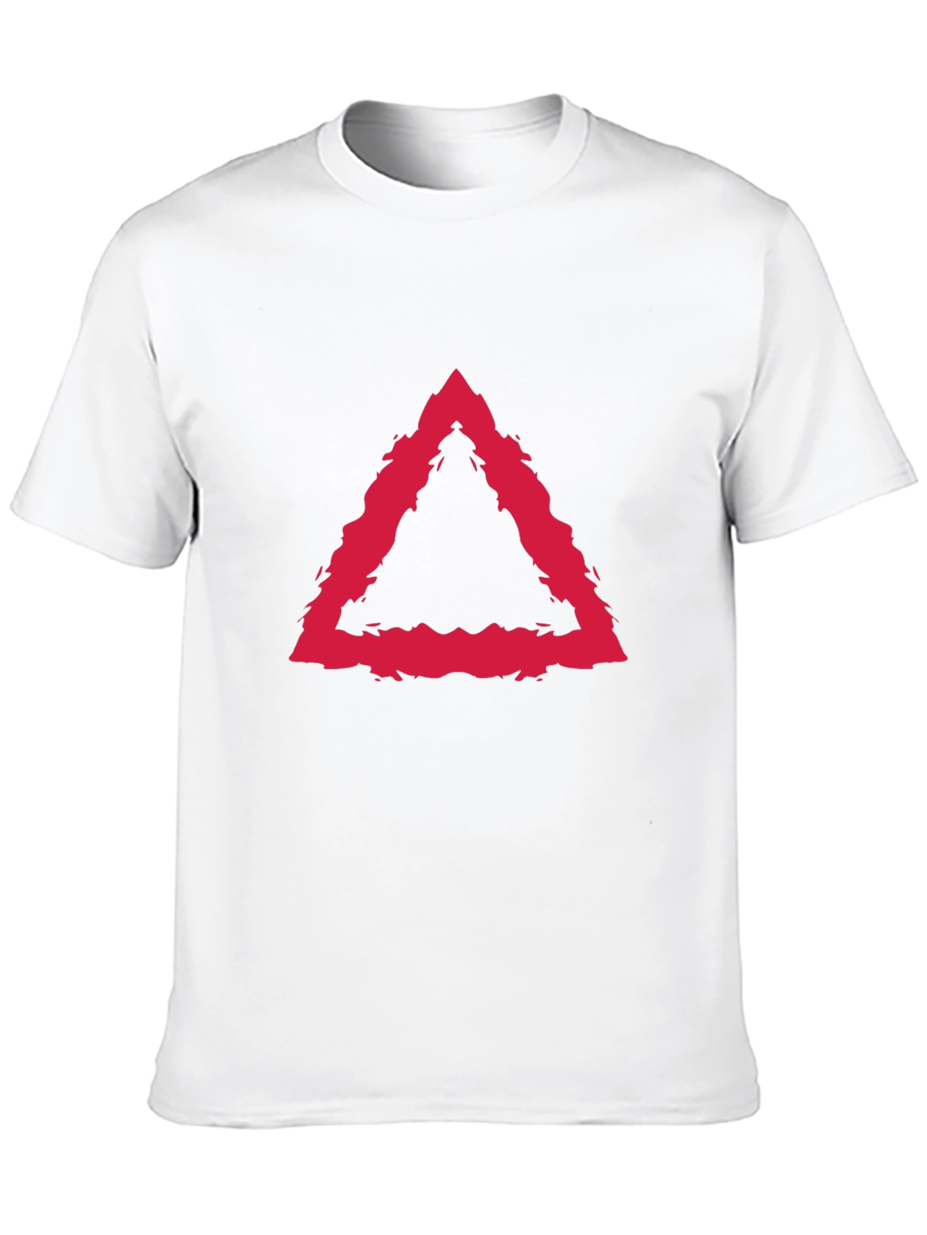 Modern Red Triangle Graphic Black T-Shirt