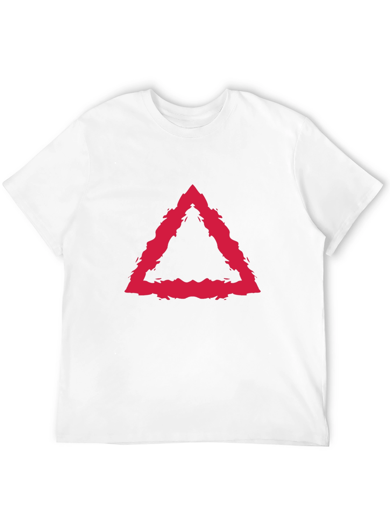 Modern Red Triangle Graphic Black T-Shirt