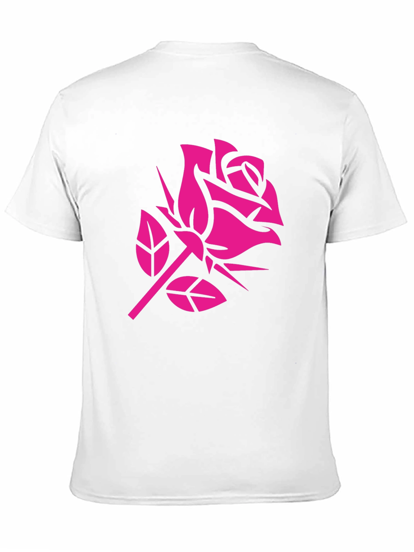 Pink Rose Graphic Black T-Shirt