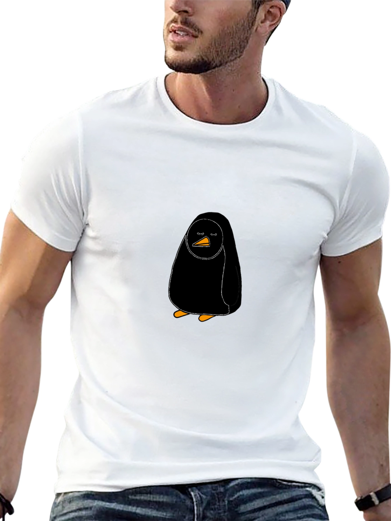 Black Penguin Graphic T-Shirt - Cool Casual Wear