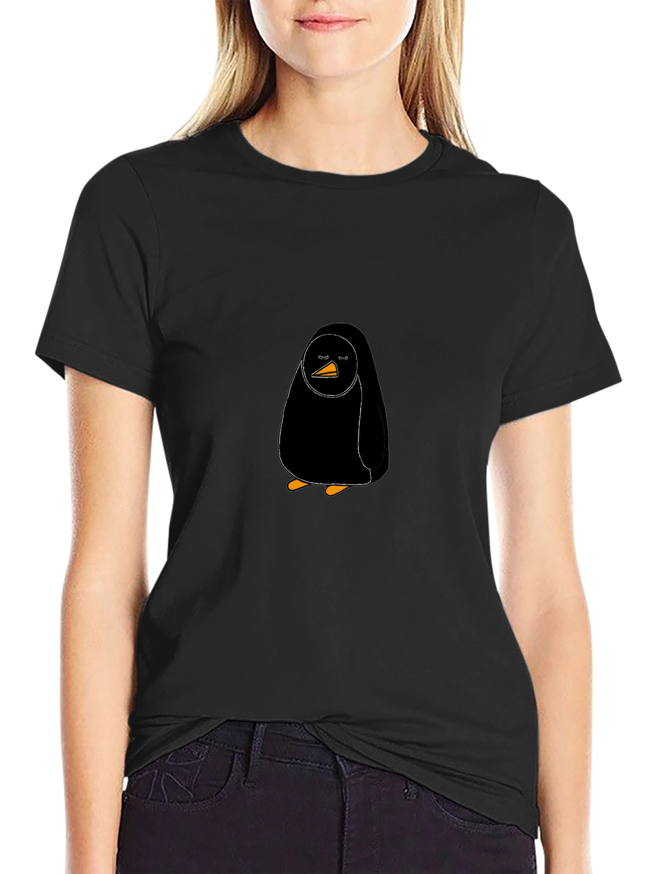 Black Penguin Graphic T-Shirt - Cool Casual Wear