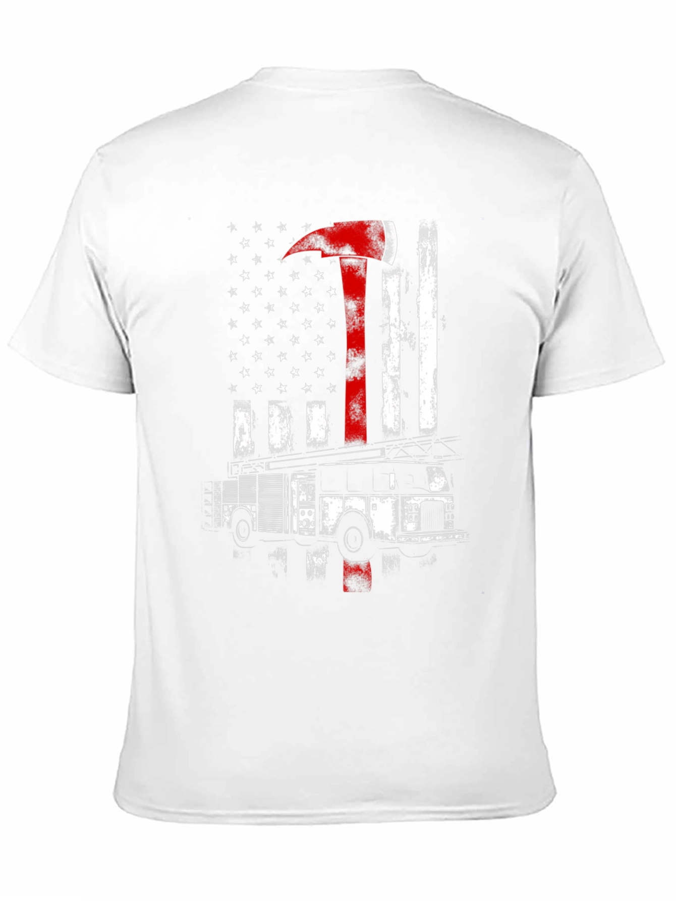 Firefighter American Flag Axe T-Shirt
