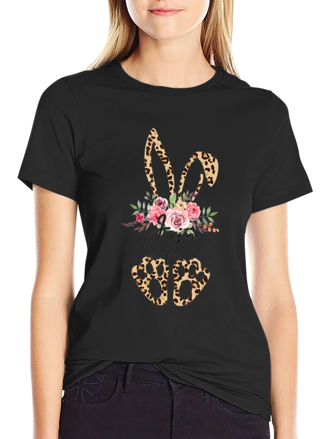 Leopard Print Easter Bunny T-Shirt