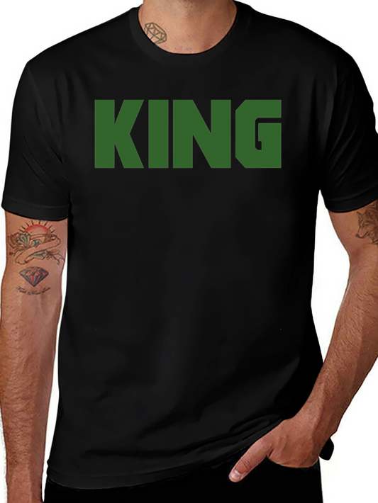 KING Text Graphic Mens Black T-Shirt